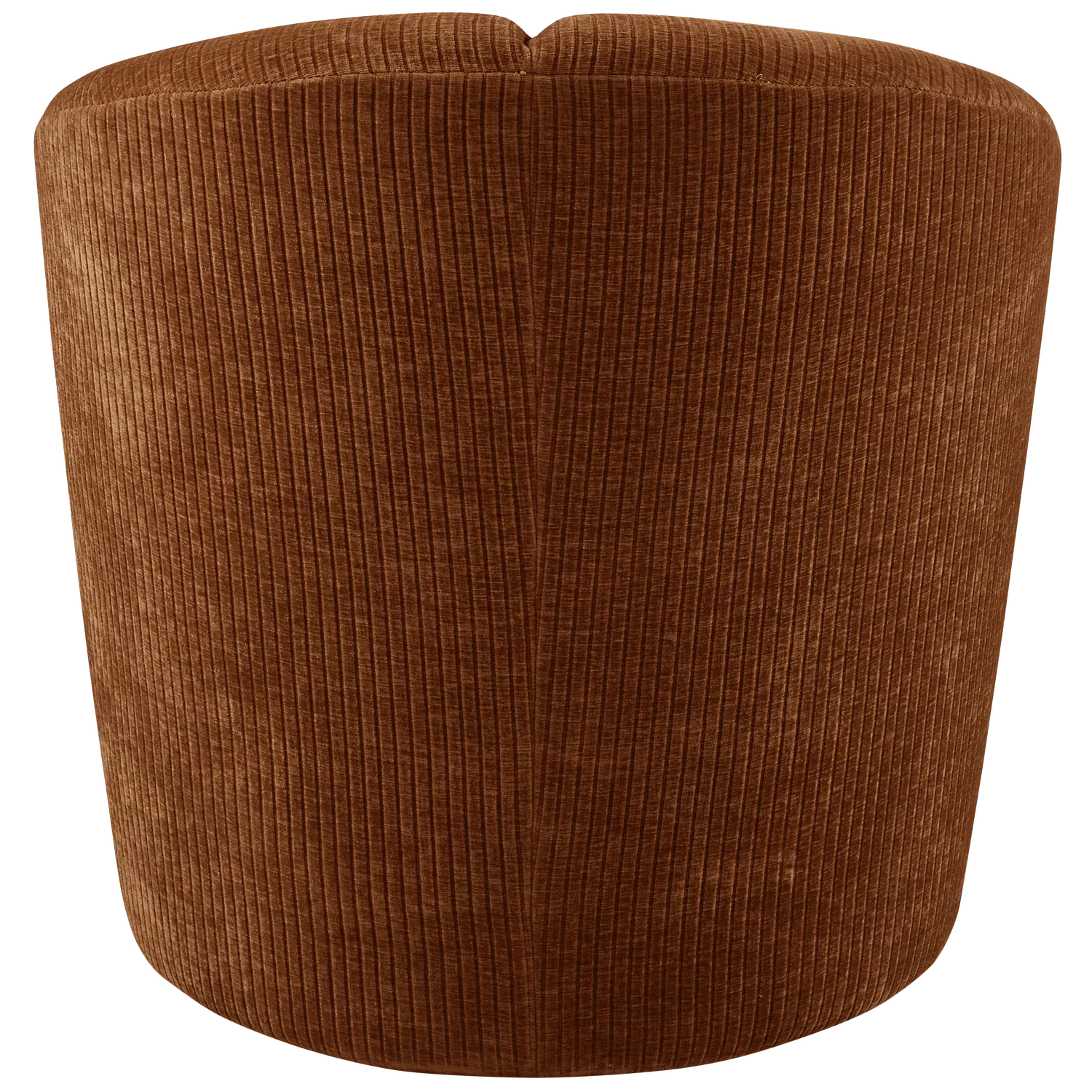 MOJO SWIVEL ARMCHAIR WOVEN RIB FABRIC RUST BROWN