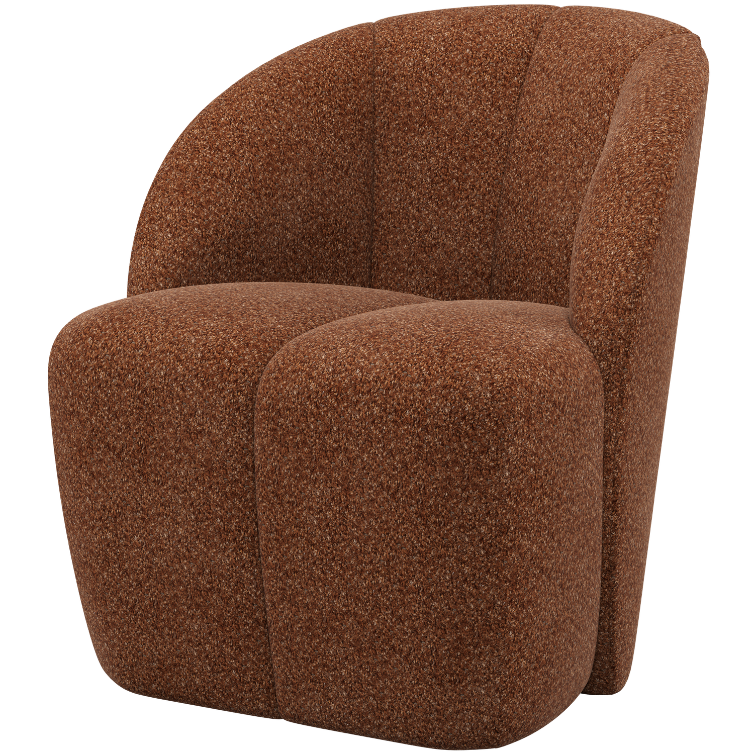 WOOOD fotoliu MOJO SWIVEL ARMCHAIR WOOLLY | 100% Pes | Maro | 75x68x77 cm