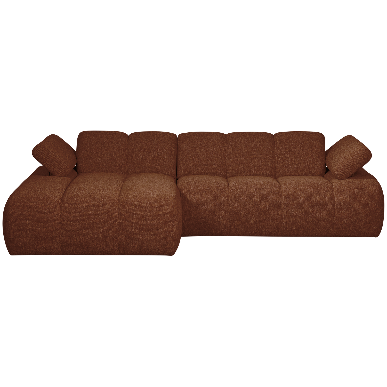 MOJO CHAISE LONGUE SOFA LEFT BOUCLE RUST BROWN MELANGE