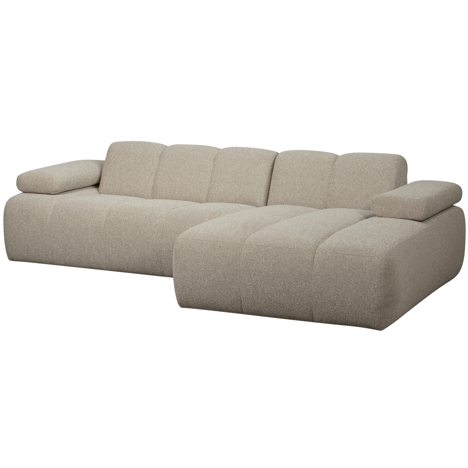 MOJO CHAISE LONGUE SOFA RIGHT BOUCLE BEIGE MELANGE