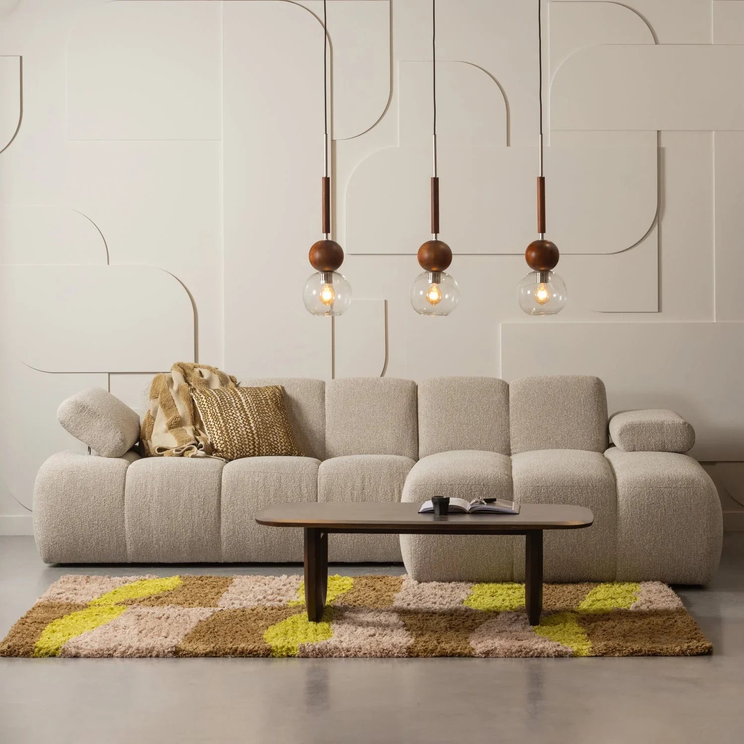 MUSA RUG GRAPHIC DESIGN NATURAL/YELLOW 170x240CM