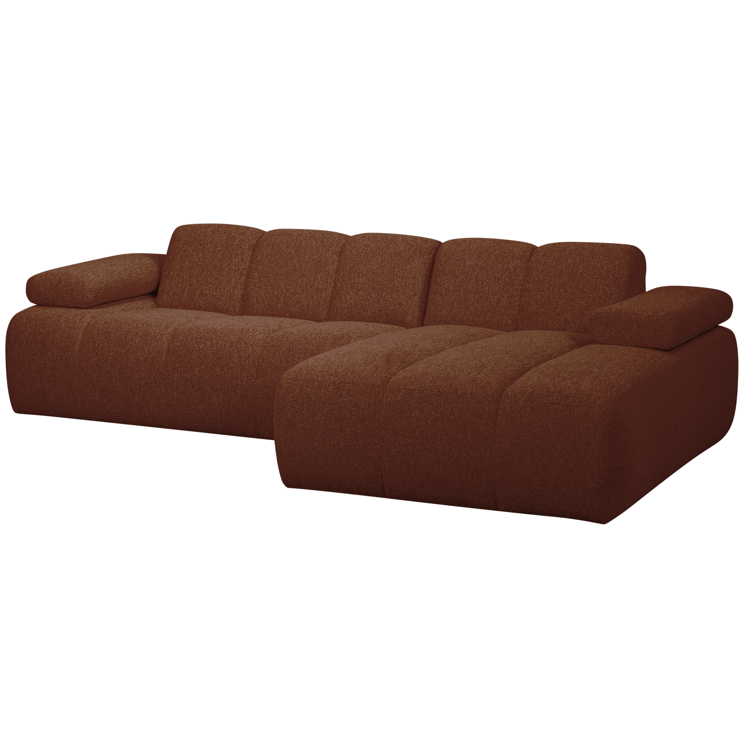 MOJO CHAISE LONGUE SOFA RIGHT BOUCLE RUST BROWN MELANGE