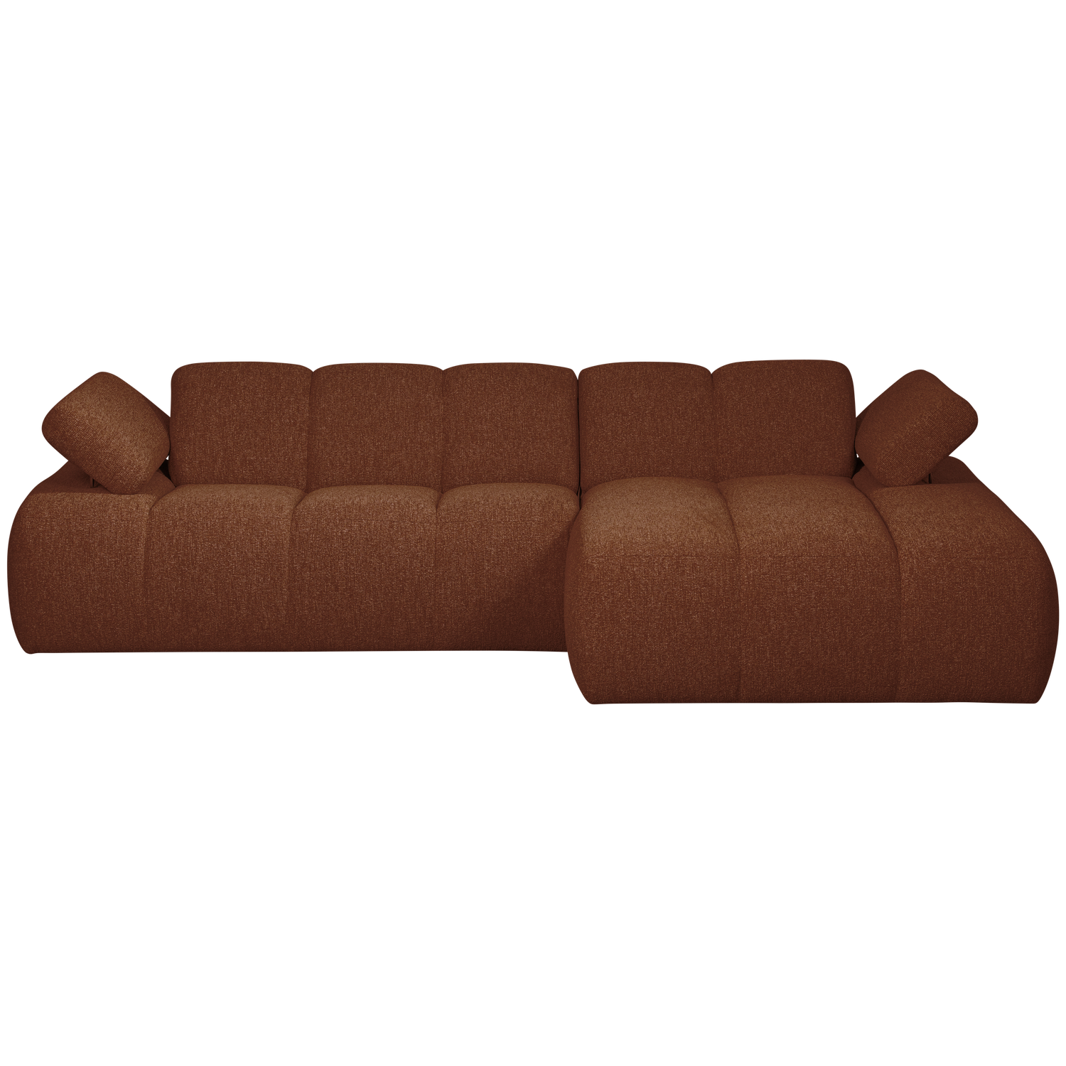 MOJO CHAISE LONGUE SOFA RIGHT BOUCLE RUST BROWN MELANGE