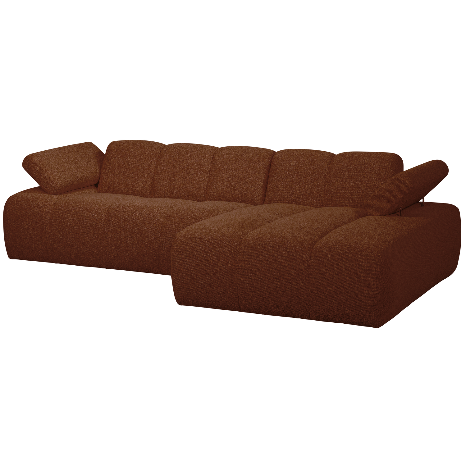 MOJO CHAISE LONGUE SOFA RIGHT BOUCLE RUST BROWN MELANGE