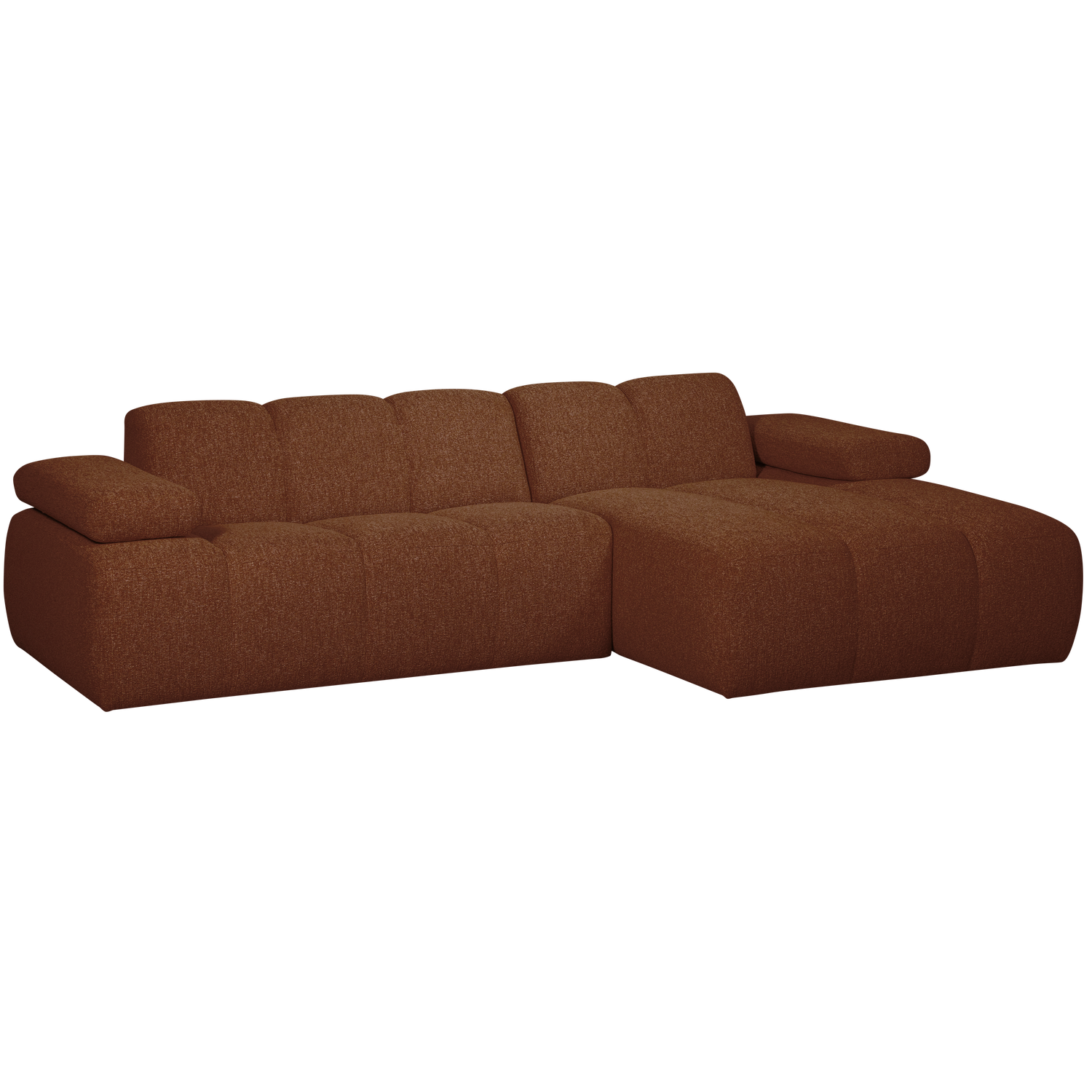 MOJO CHAISE LONGUE SOFA RIGHT BOUCLE RUST BROWN MELANGE