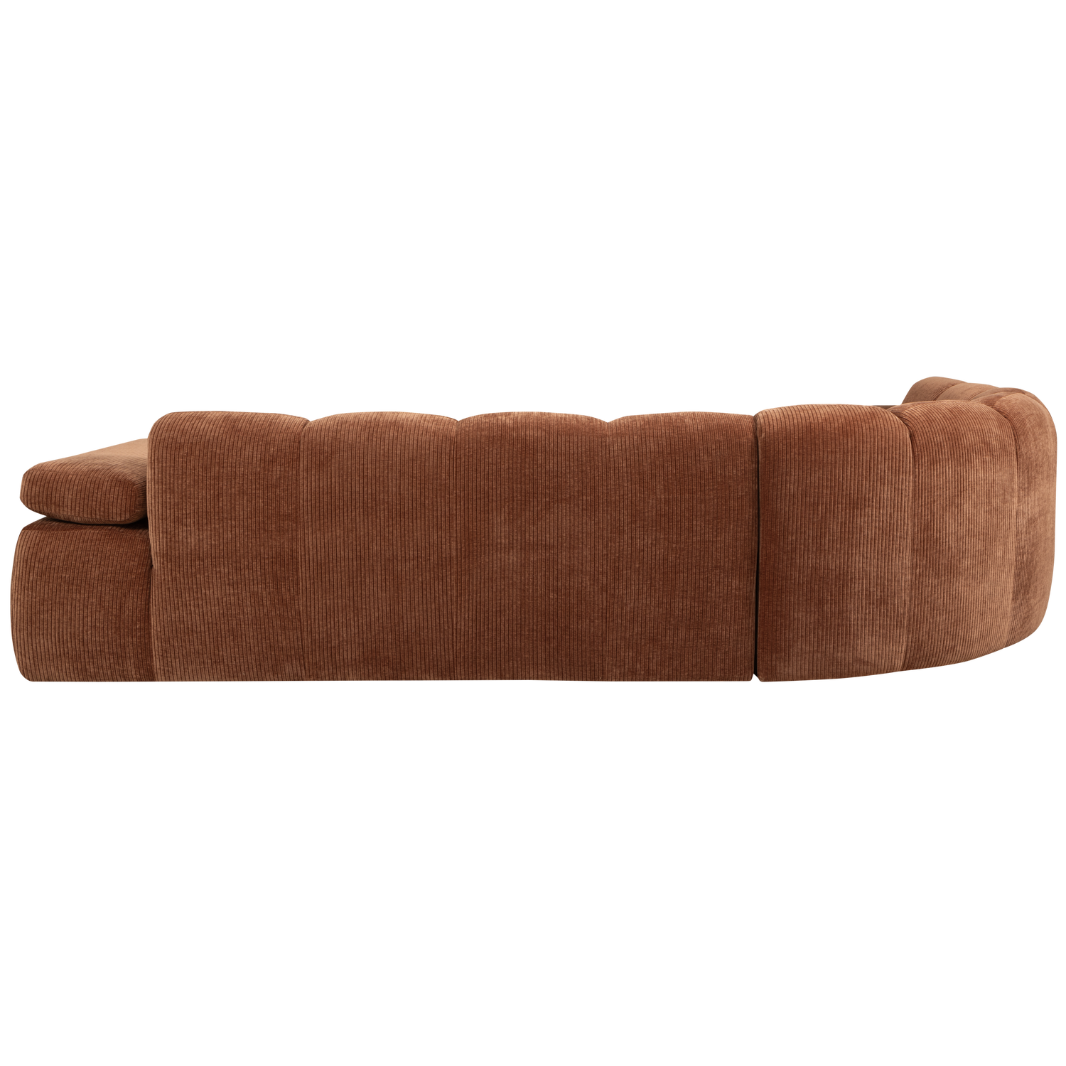 MOJO CORNER SOFA LEFT RIB FABRIC RUST BROWN