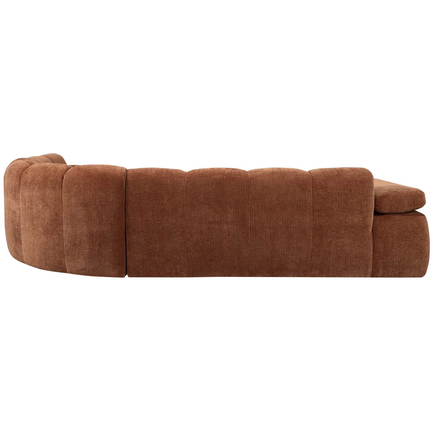 MOJO CORNER SOFA RIGHT RIB FABRIC RUST BROWN