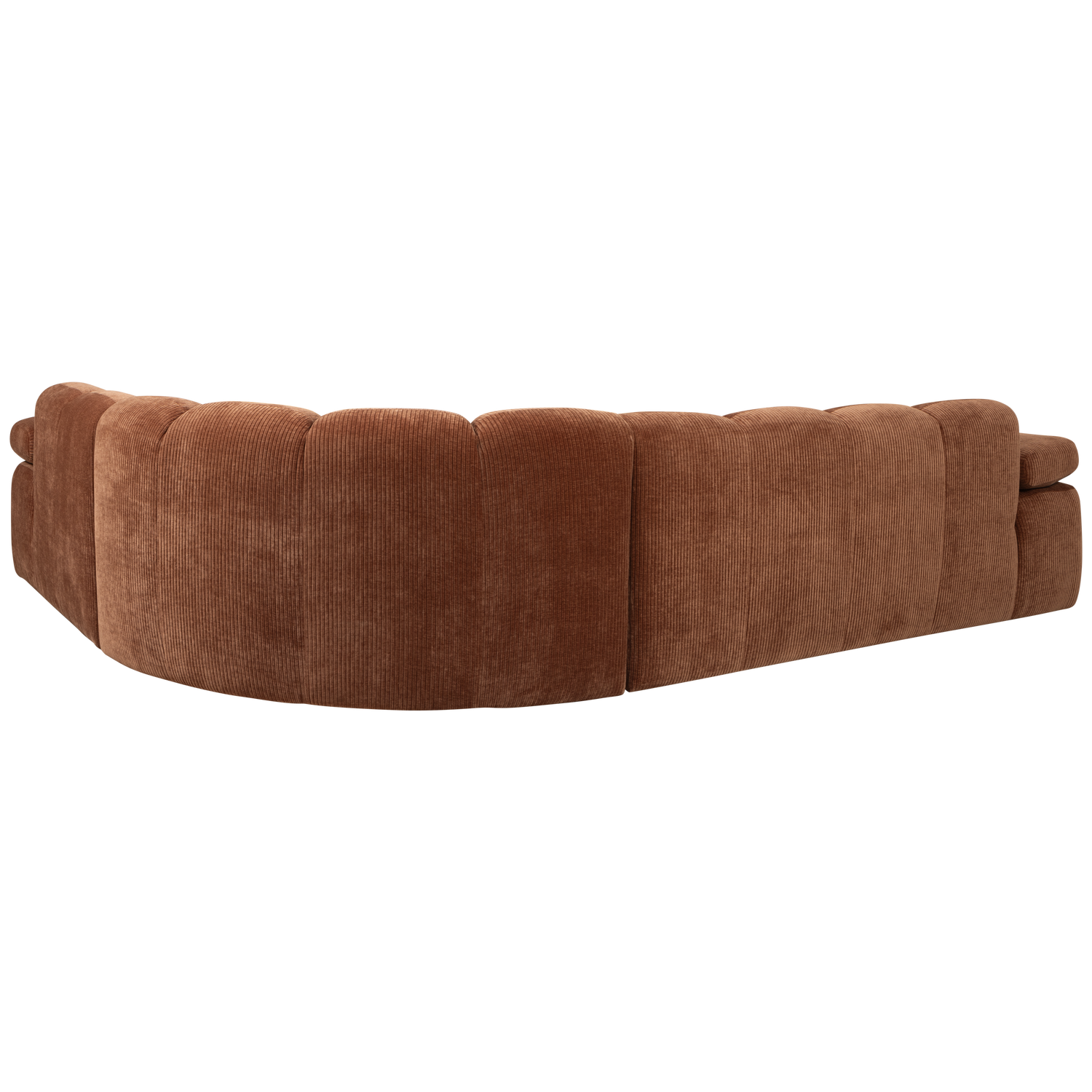 MOJO CORNER SOFA RIGHT RIB FABRIC RUST BROWN