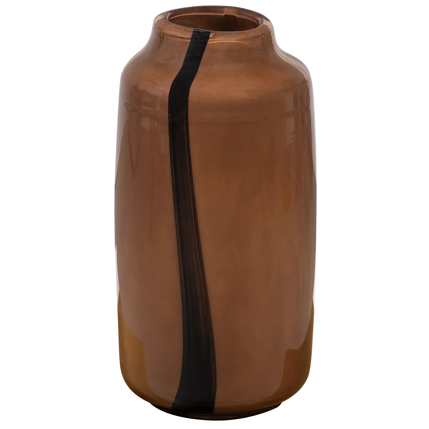 SELENA VASE GLASS WITH STRIPE BROWN