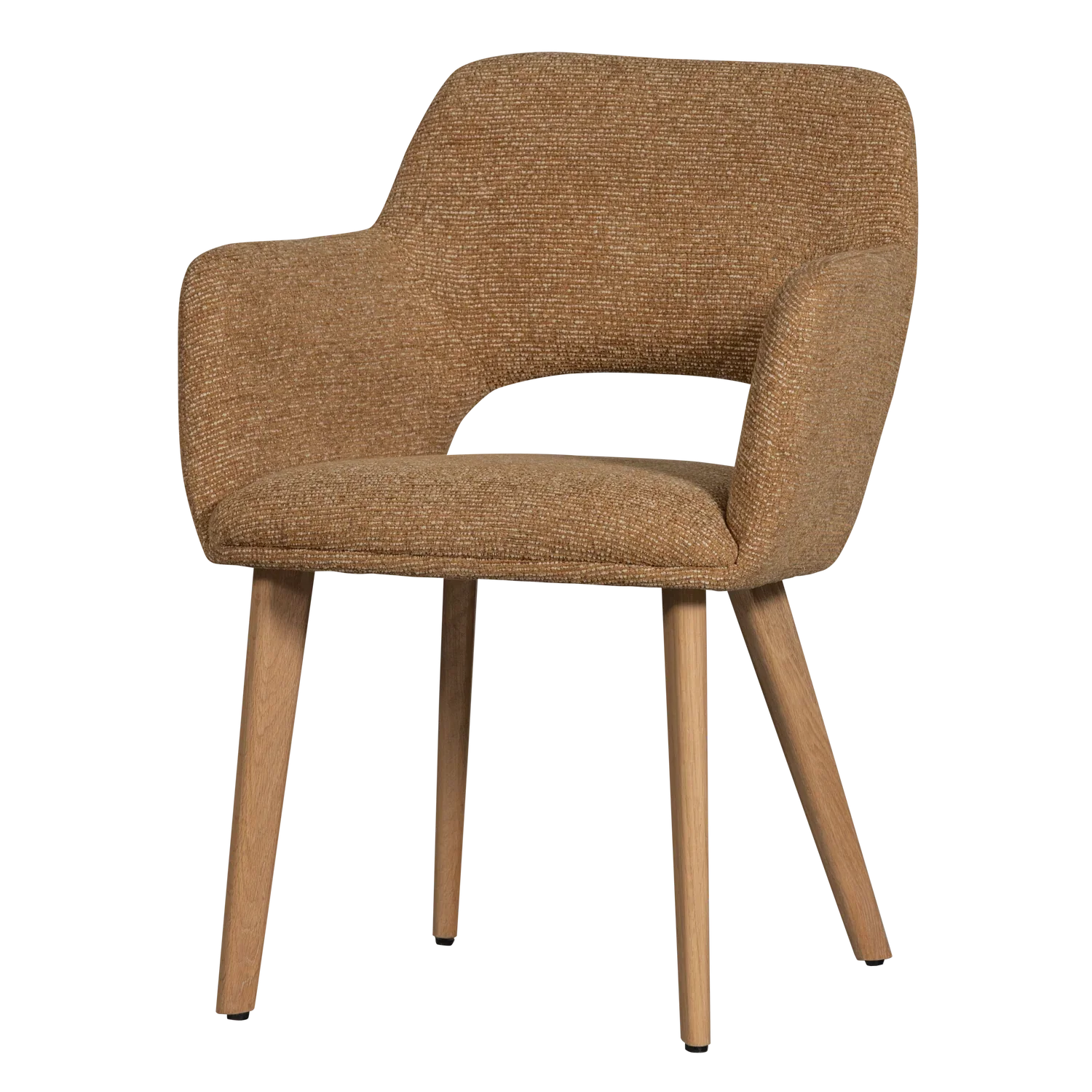 MURAT DINING CHAIR YELLOW WITH WOODEN LEG NATURAL