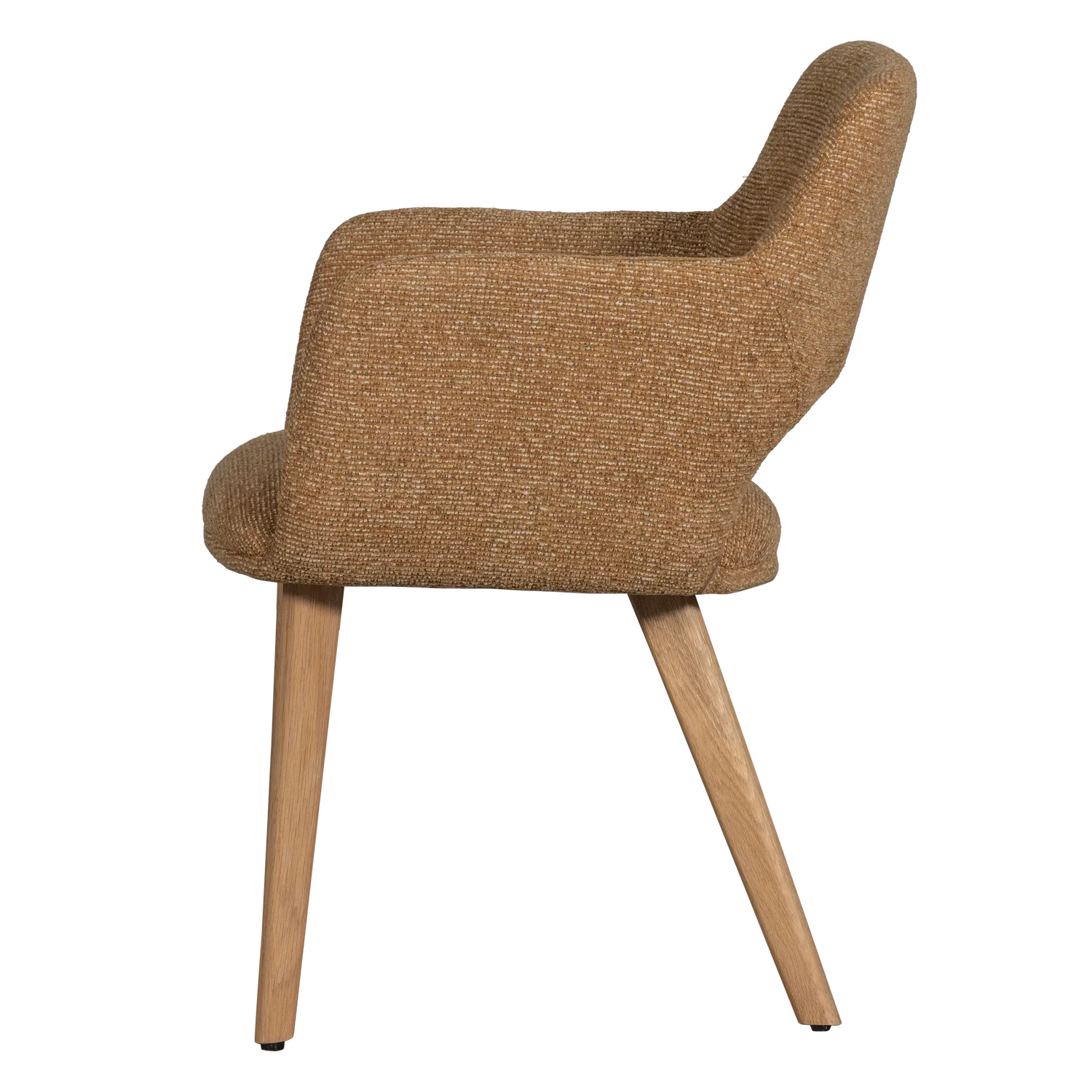 MURAT DINING CHAIR YELLOW WITH WOODEN LEG NATURAL