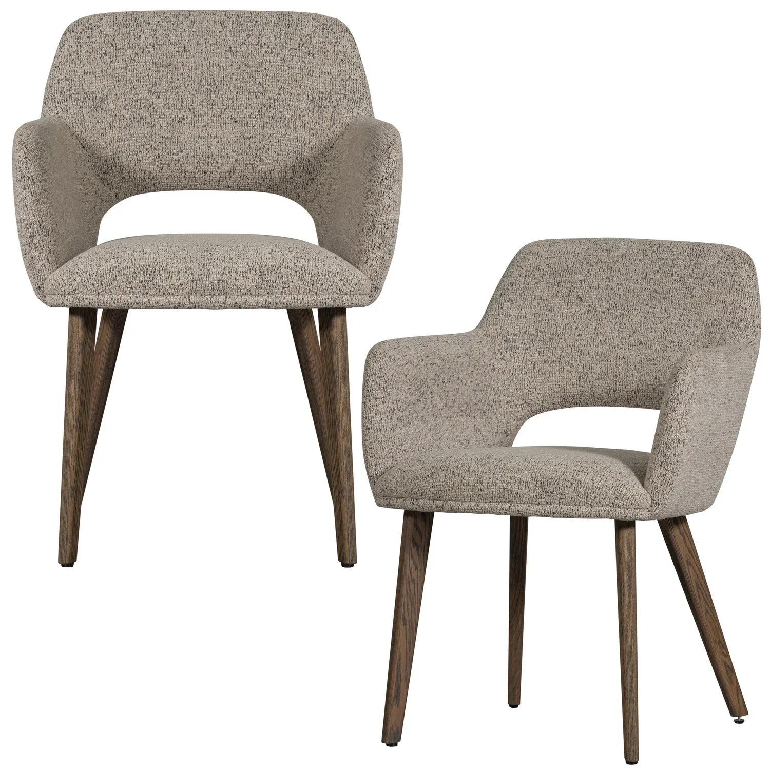 MURAT DINING CHAIR NATURAL WITH WOODEN LEG DARK BROWN