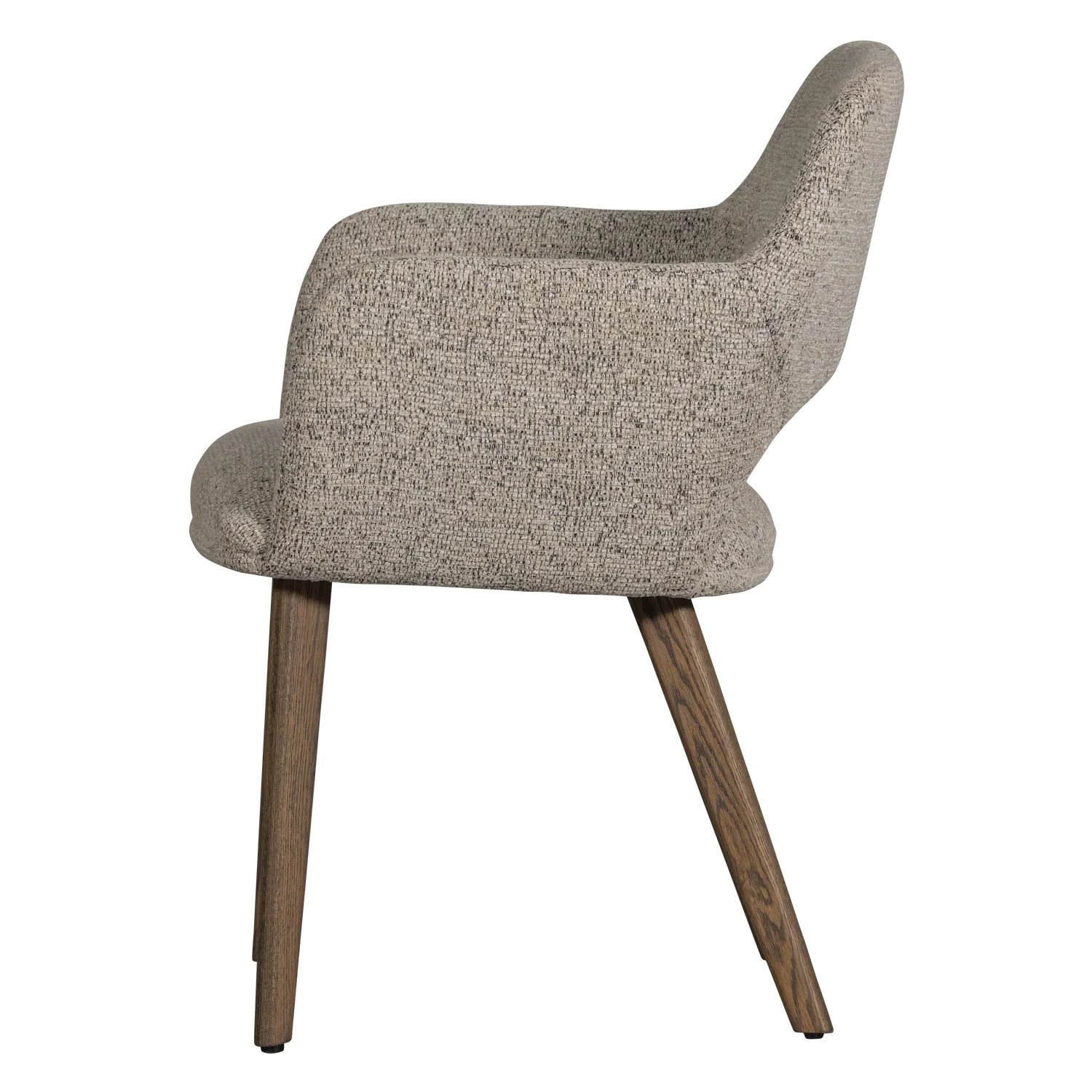 MURAT DINING CHAIR NATURAL WITH WOODEN LEG DARK BROWN
