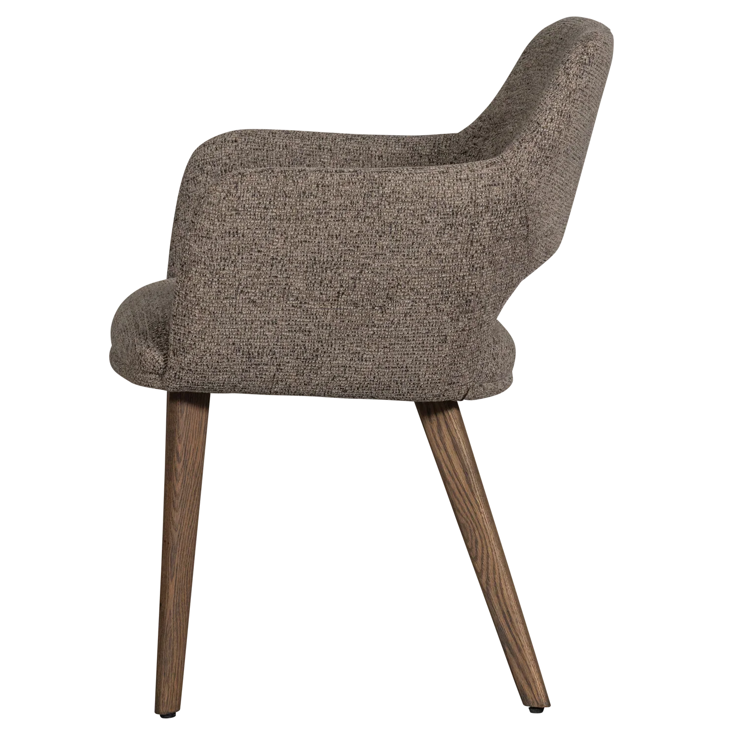 MURAT DINING CHAIR TAUPE WITH WOODEN LEG DARK BROWN