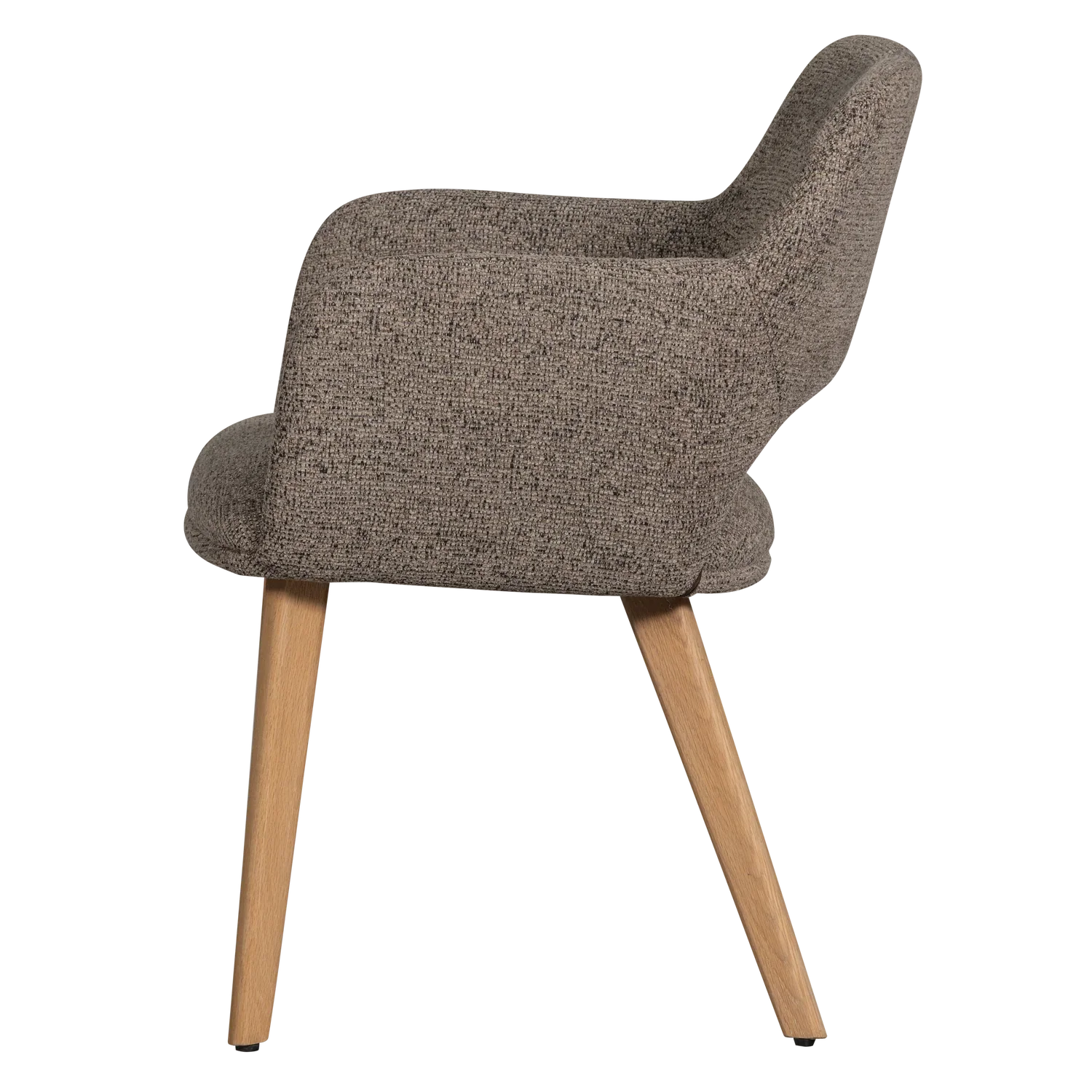 MURAT DINING CHAIR TAUPE WITH WOODEN LEG NATURAL