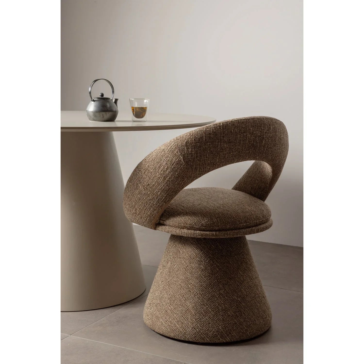 WINTER SWIVEL DINING CHAIR SAND MELANGE