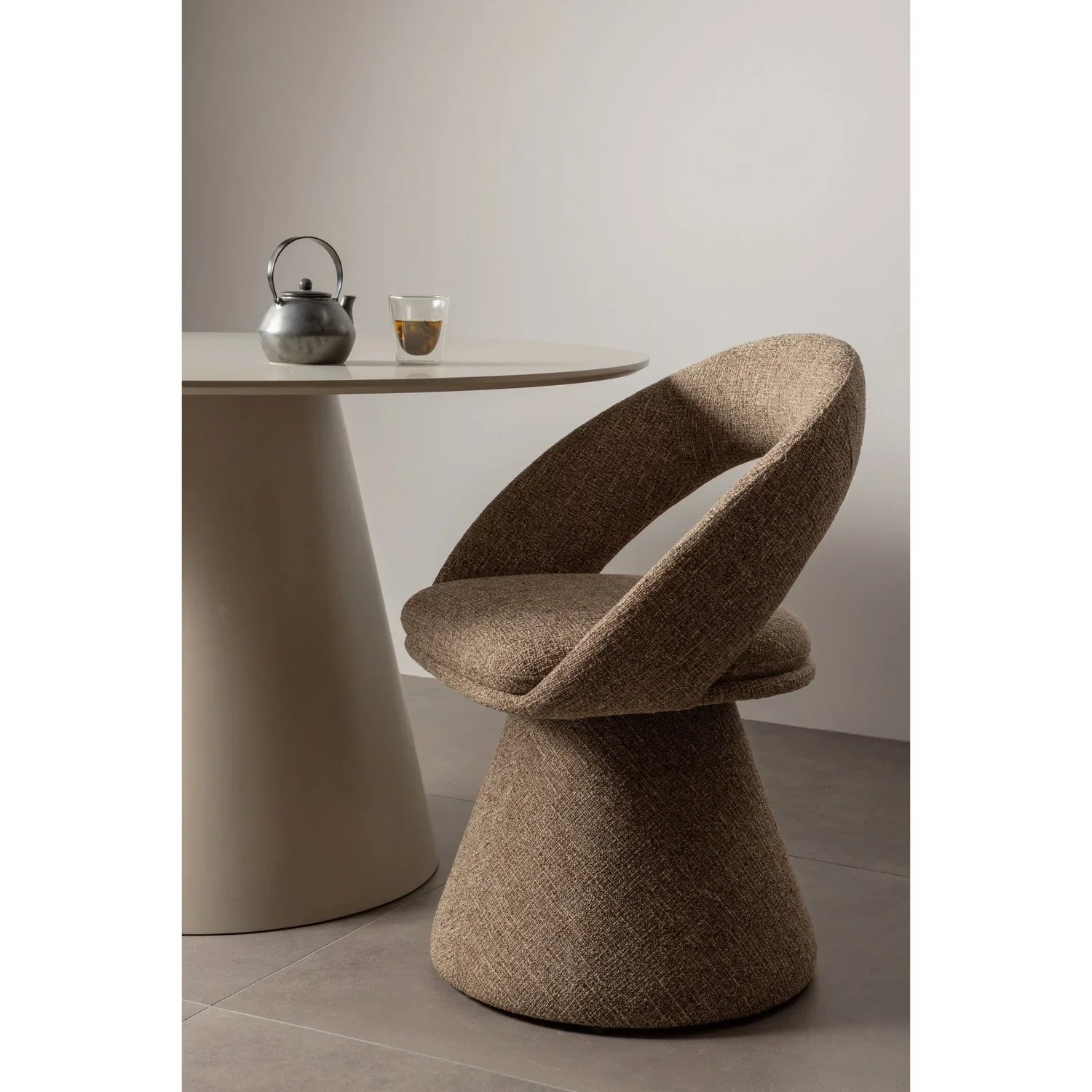 WINTER SWIVEL DINING CHAIR SAND MELANGE