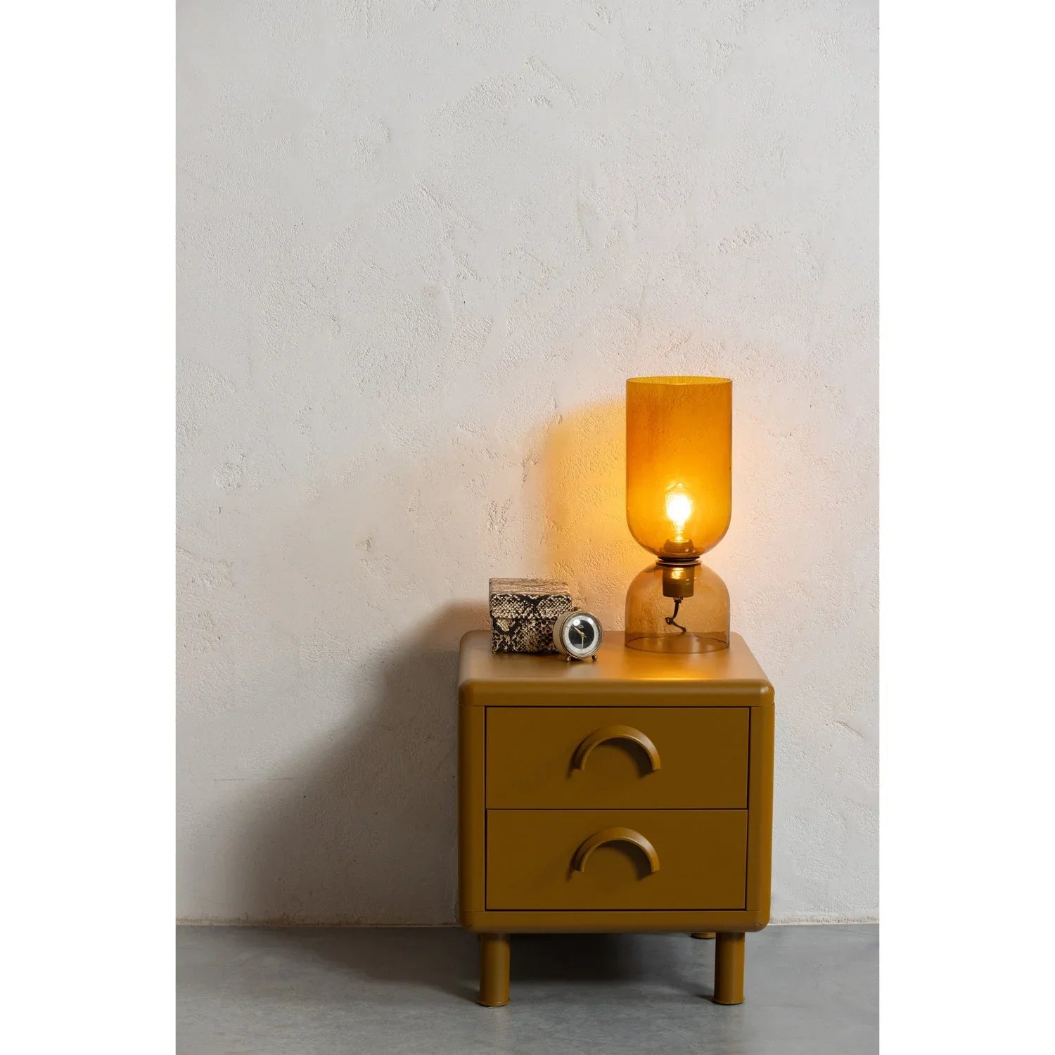RUNE DRESSER/NIGHT STAND 2 DRAWERS METAL HONEY YELLOW