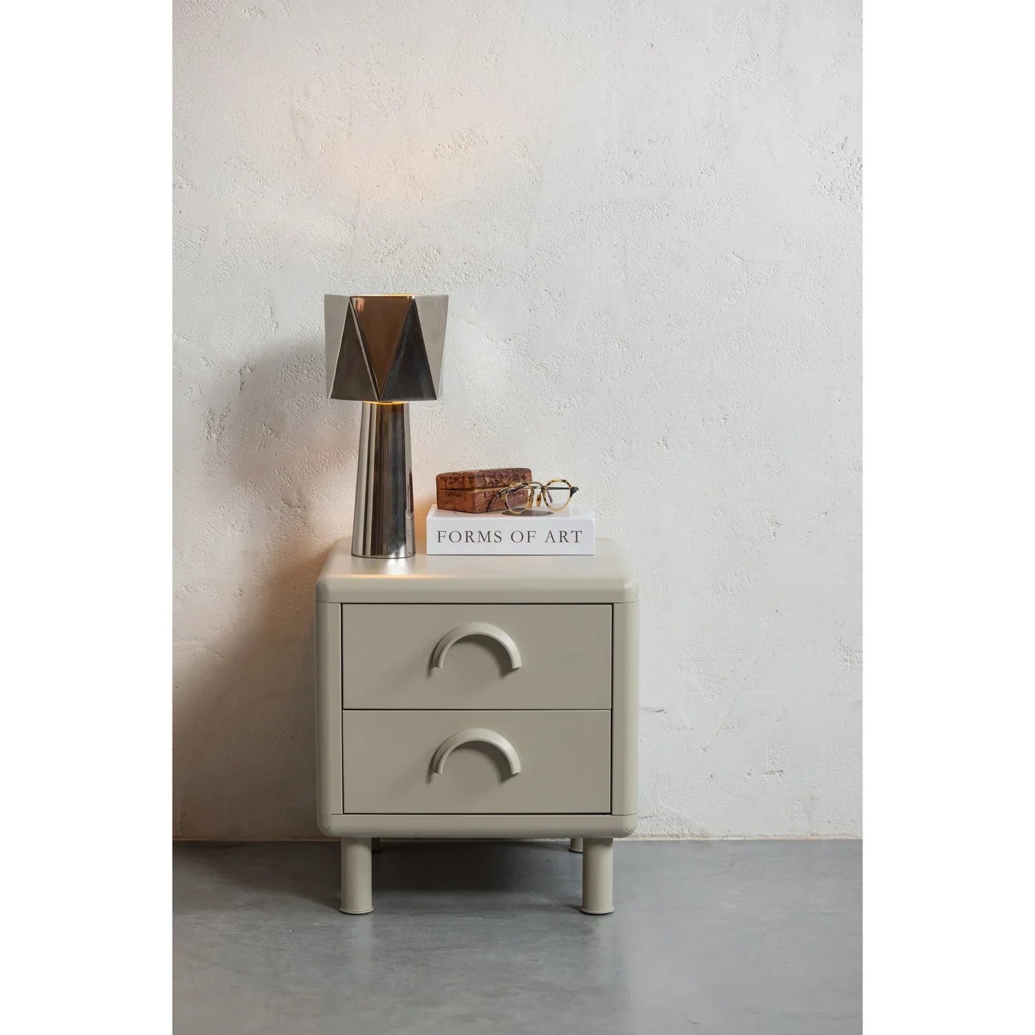 RUNE DRESSER/NIGHT STAND 2 DRAWERS METAL SAND
