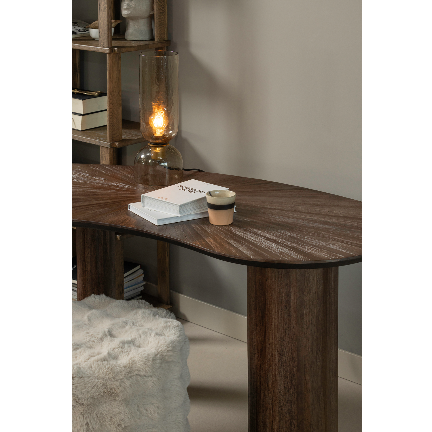 SUN ORGANIC SIDETABLE/DESK RECYCLED TEAK BROWN