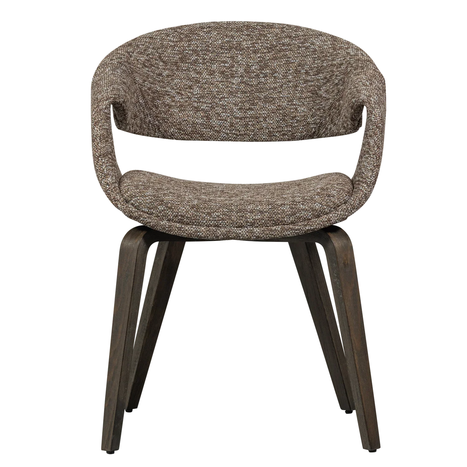 YOSSI DINING CHAIR BROWN WITH WOODEN LEG DARK BROWN