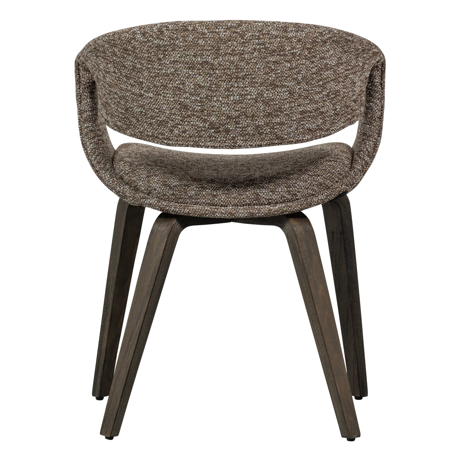 YOSSI DINING CHAIR BROWN WITH WOODEN LEG DARK BROWN