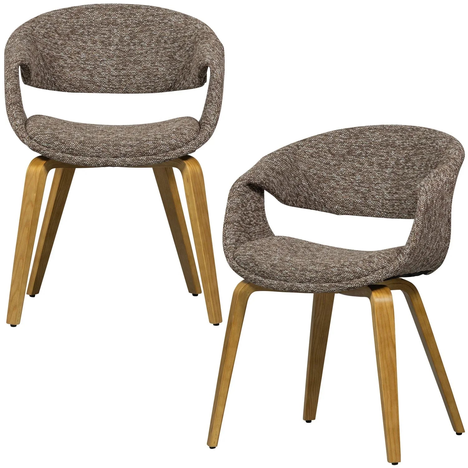 YOSSI DINING CHAIR BROWN WITH WOODEN LEG NATURAL