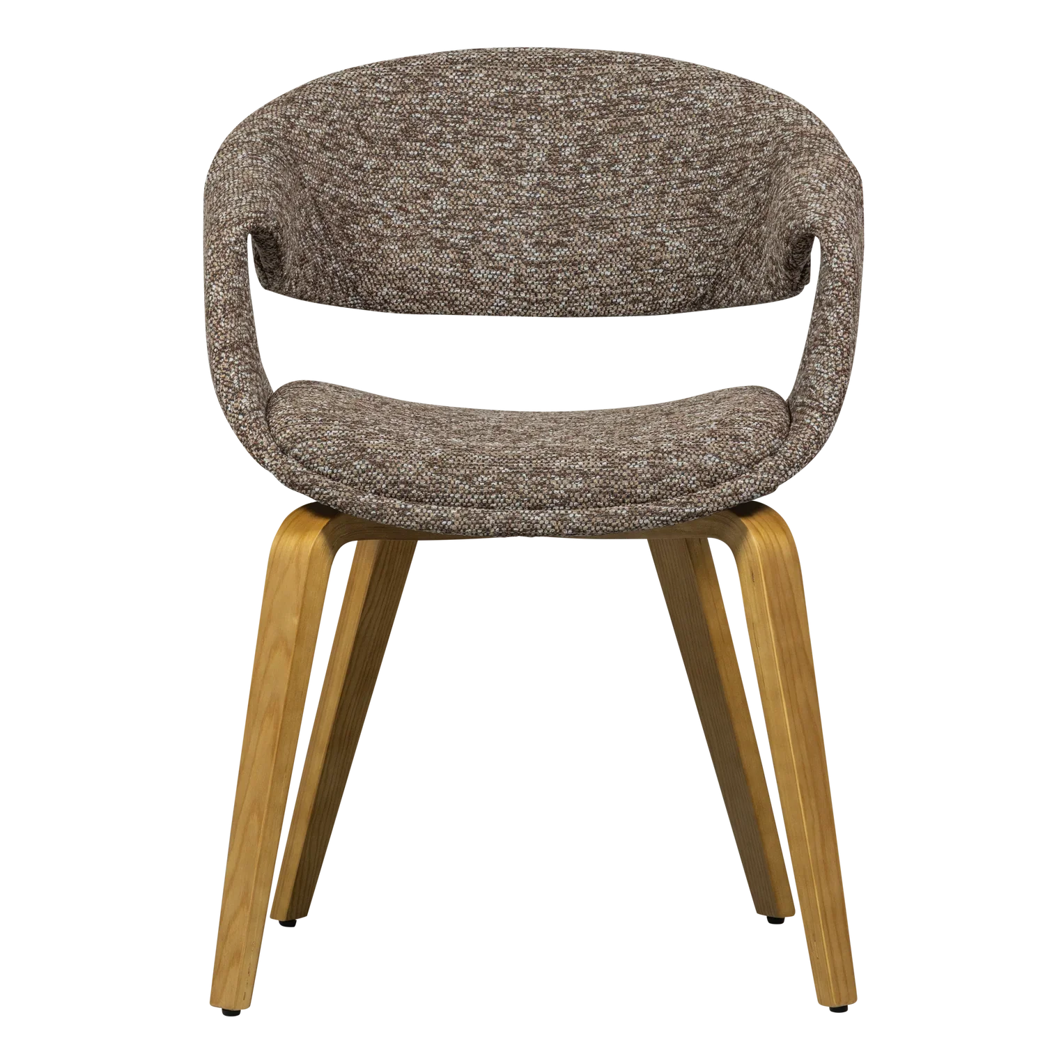YOSSI DINING CHAIR BROWN WITH WOODEN LEG NATURAL