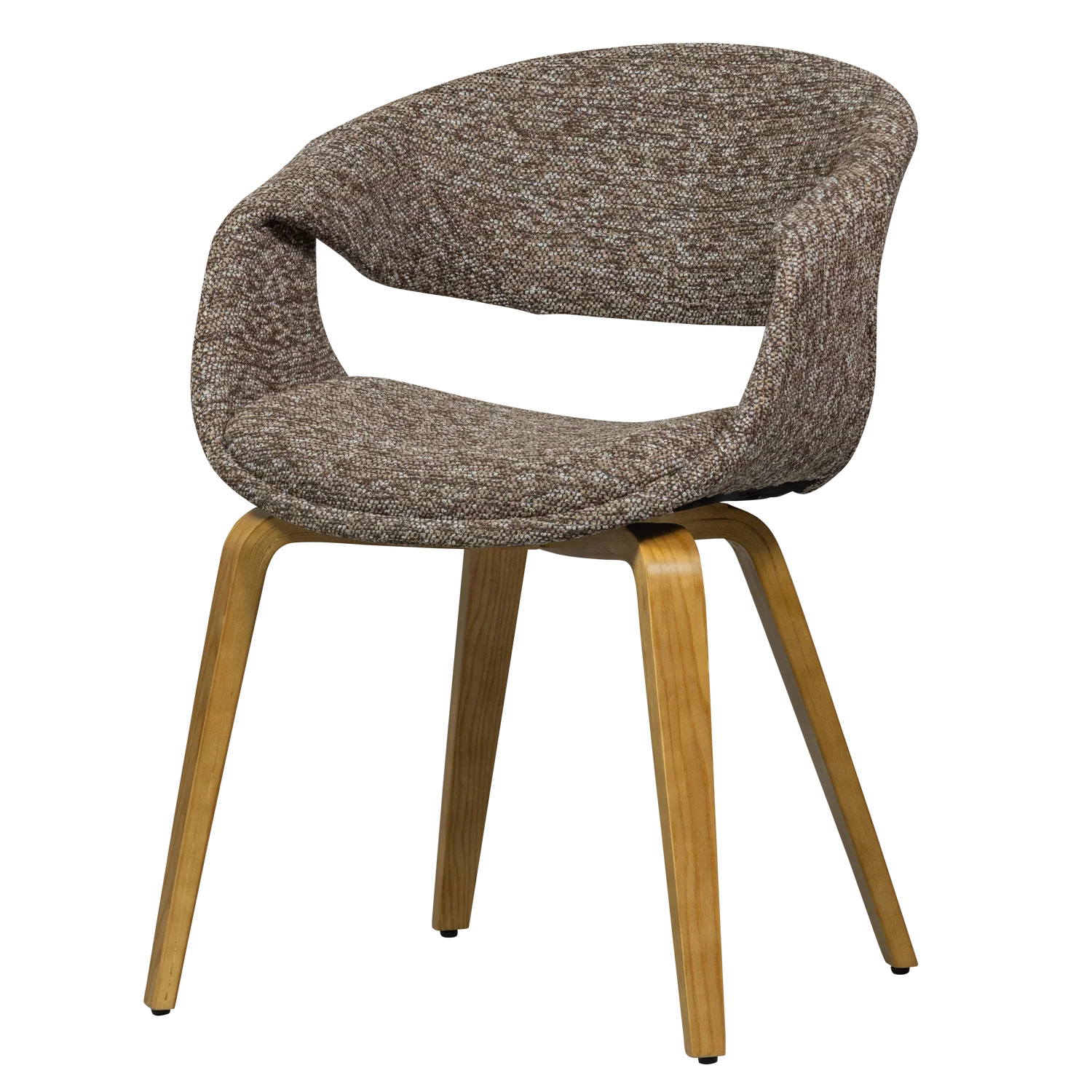 YOSSI DINING CHAIR BROWN WITH WOODEN LEG NATURAL