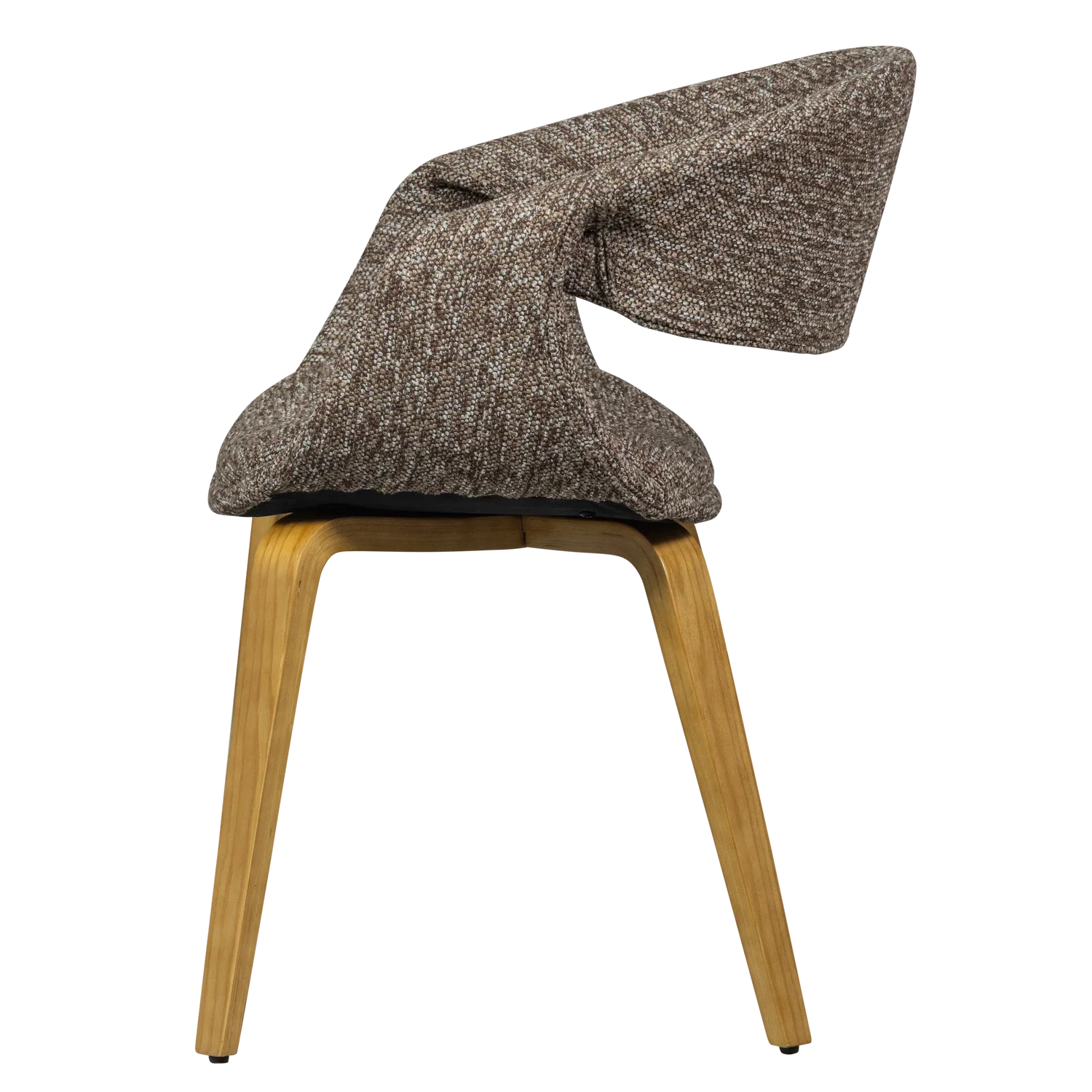 YOSSI DINING CHAIR BROWN WITH WOODEN LEG NATURAL