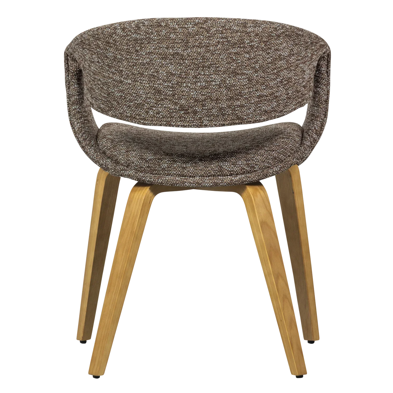 YOSSI DINING CHAIR BROWN WITH WOODEN LEG NATURAL