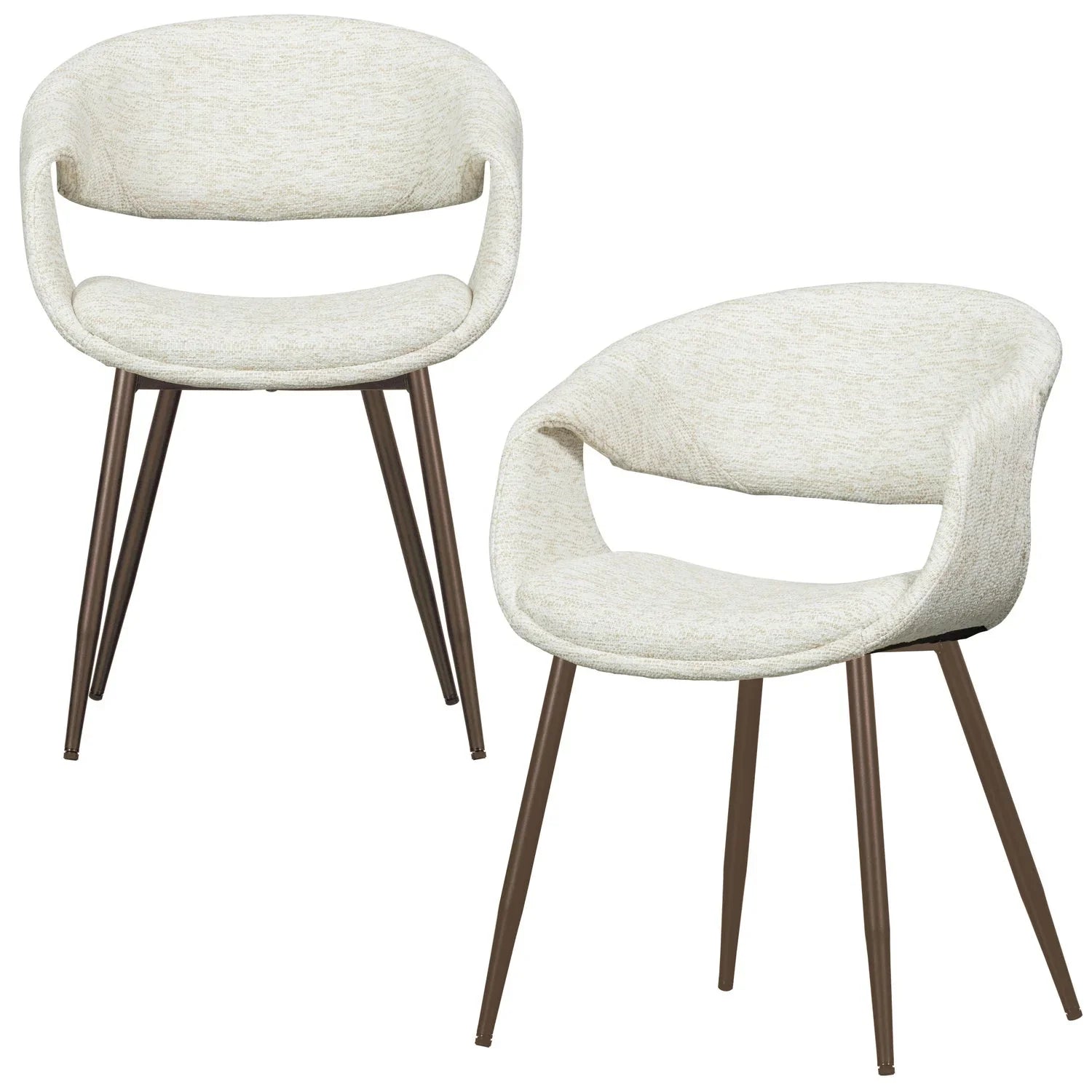 YOSSI DINING CHAIR NATURAL WITH METAL LEG COPPER