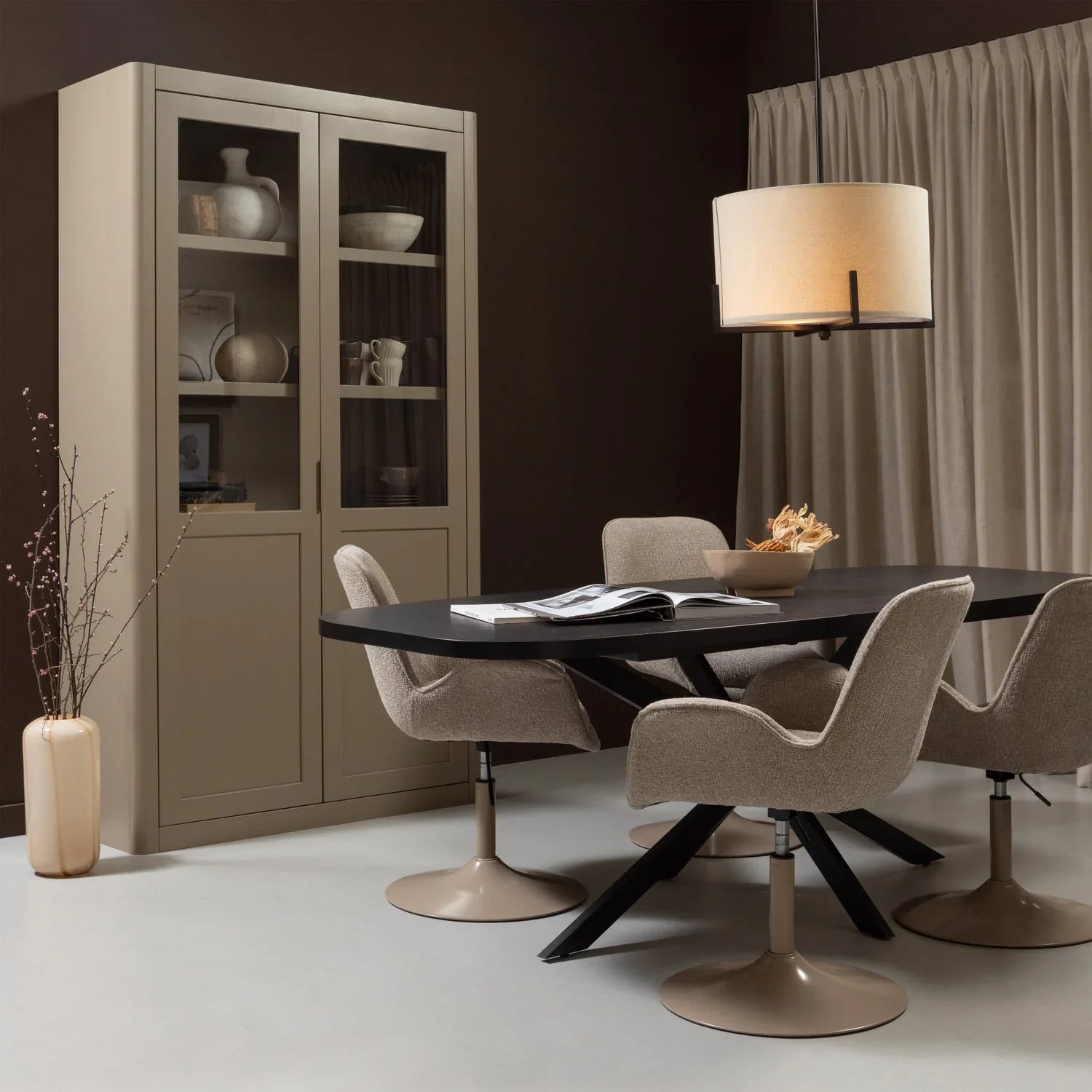 ARROS DINING TABLE EXTENDABLE 180-220x90CM MDF BLACK