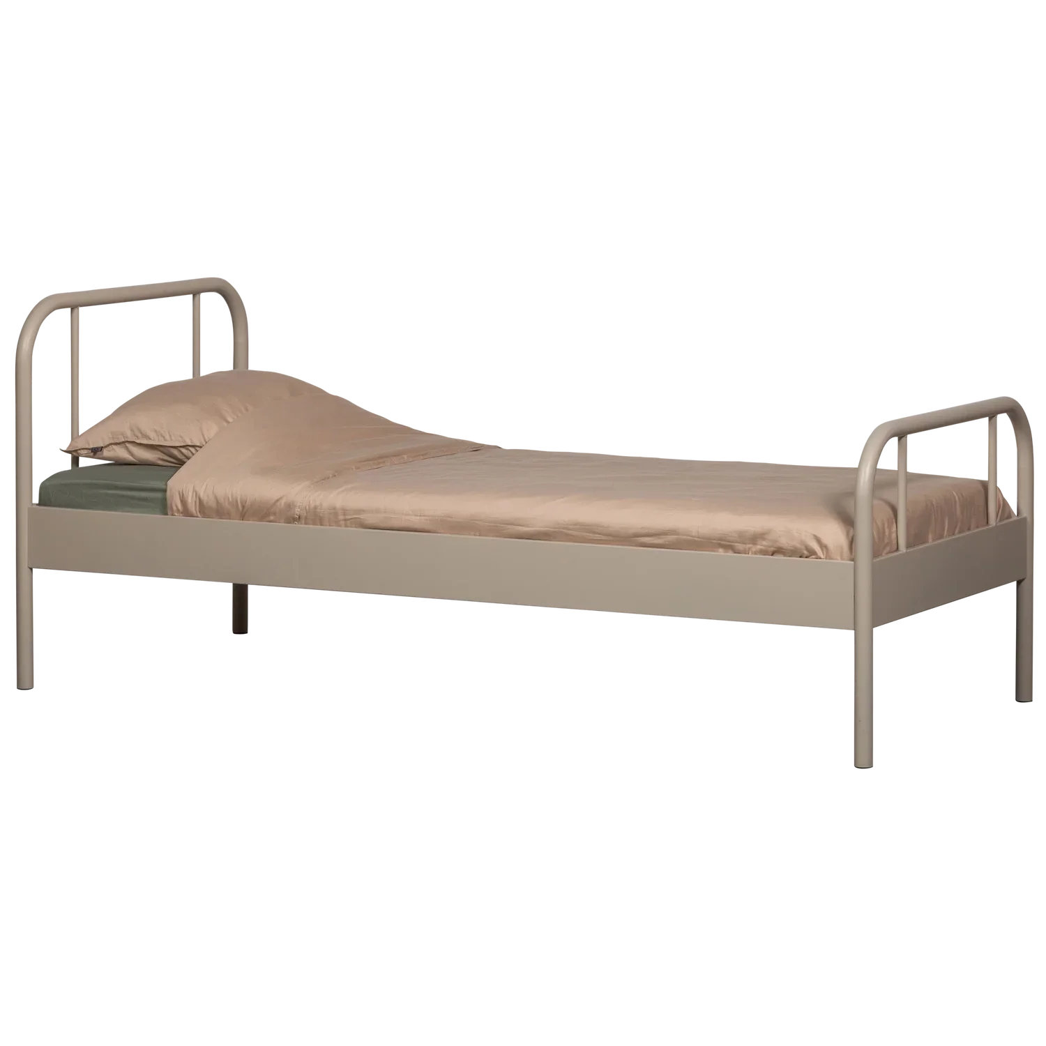 MATA SINGLE BED METAL SAND 90x200CM