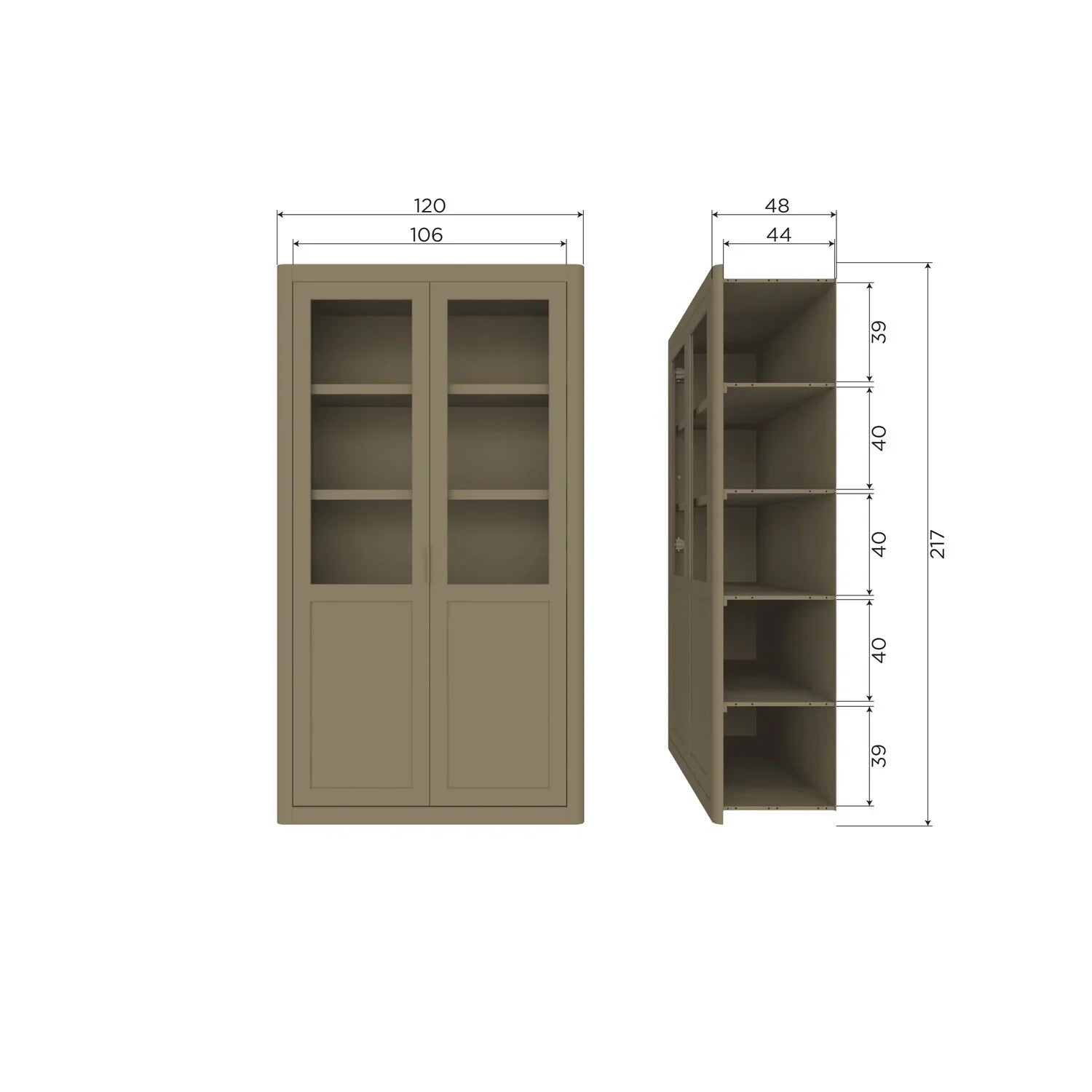 GUNNAR SHOWCABINET PINE MATT BLACK [fsc]