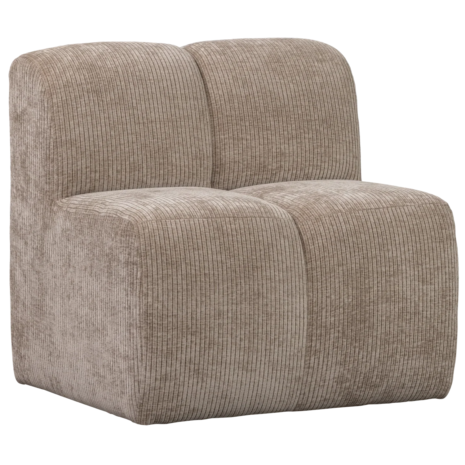 MOJO DINING BENCH 84CM WITH BACKREST RIB FABRIC DARK SAND