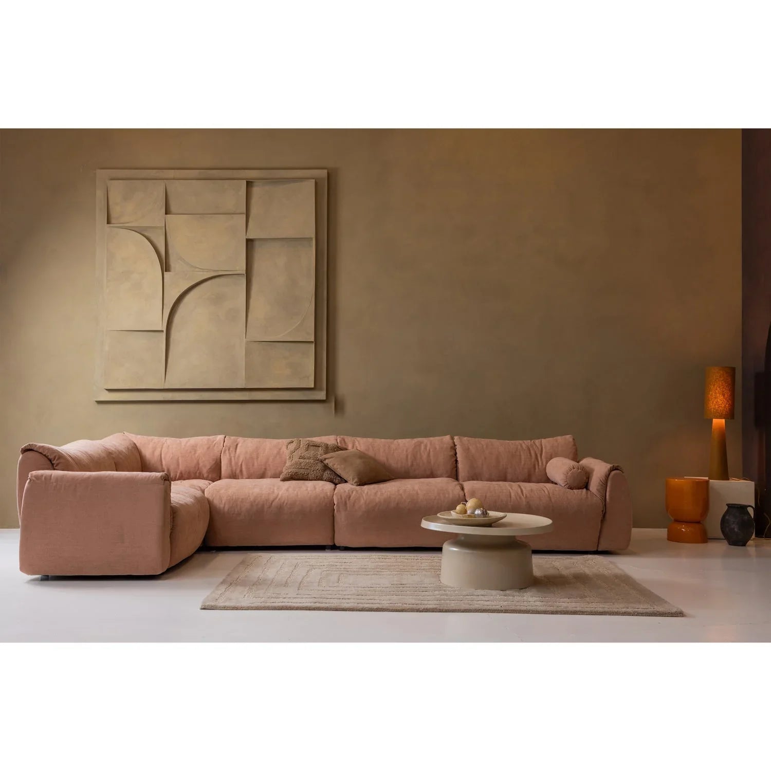 LOFT TABLE LAMP METAL/BOUCLE TAPENADE 90xO22CM