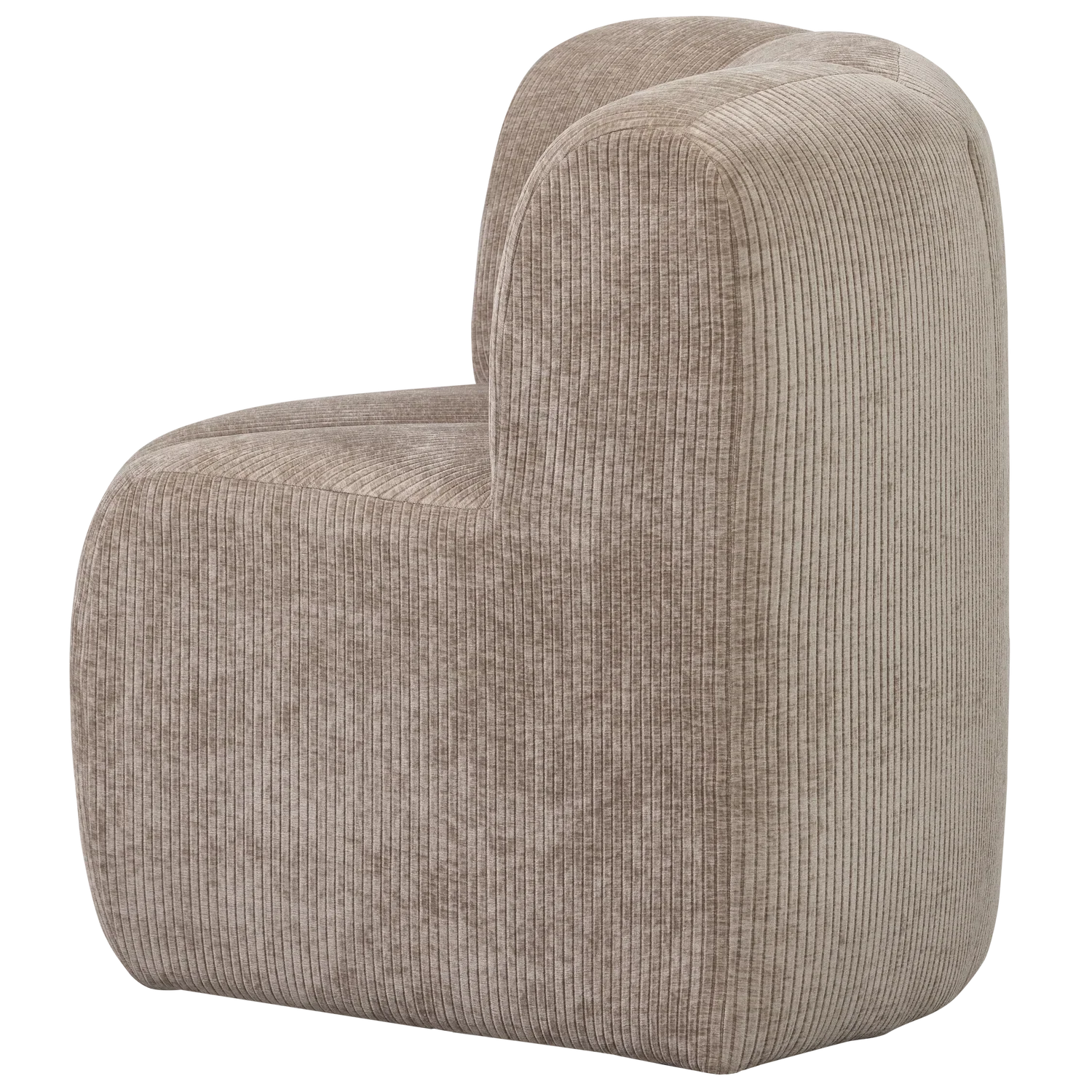 MOJO DINING BENCH CORNER WITH BACKREST RIB FABRIC DARK SAND