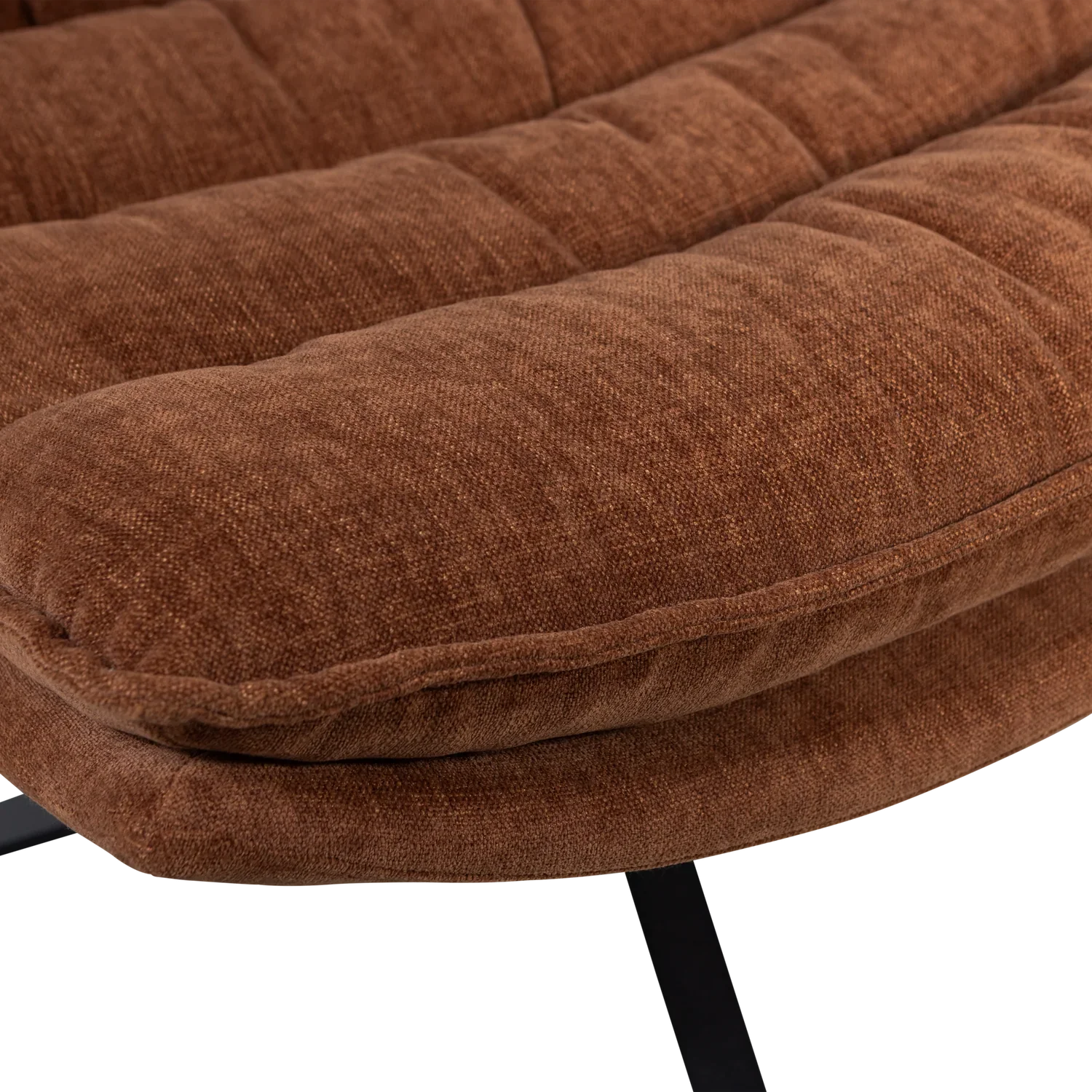 KUBE SWIVEL ARMCHAIR WITH HOCKER BROWN