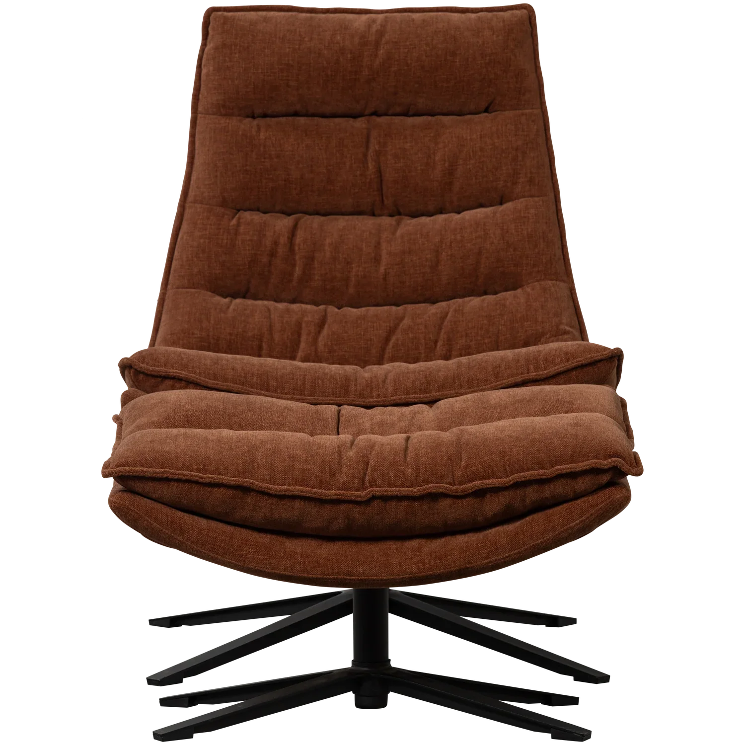 KUBE SWIVEL ARMCHAIR WITH HOCKER BROWN