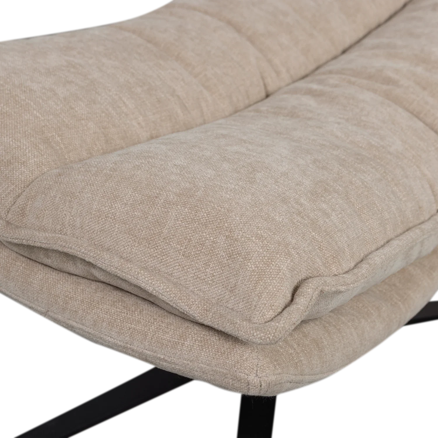 KUBE SWIVEL ARMCHAIR WITH HOCKER NATURAL