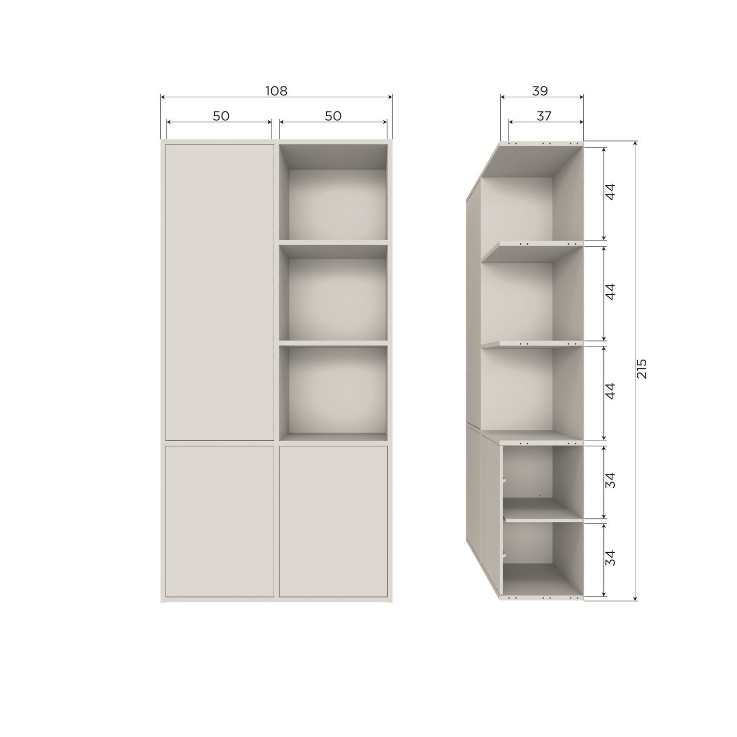 MEGGY STORAGE CABINET LEFT 108 CM PINE DUST [fsc]