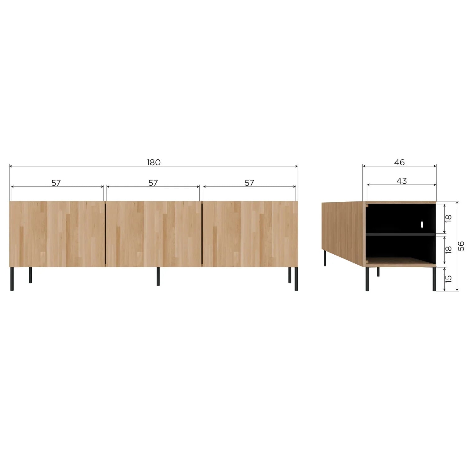 BONO GRAVURE TV UNIT OAK NATUREL [fsc]
