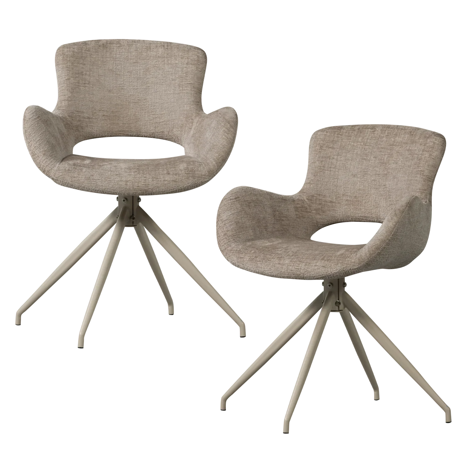 ELIVA DINING CHAIR STRUCTURE VELVET SAND - SET OF 2