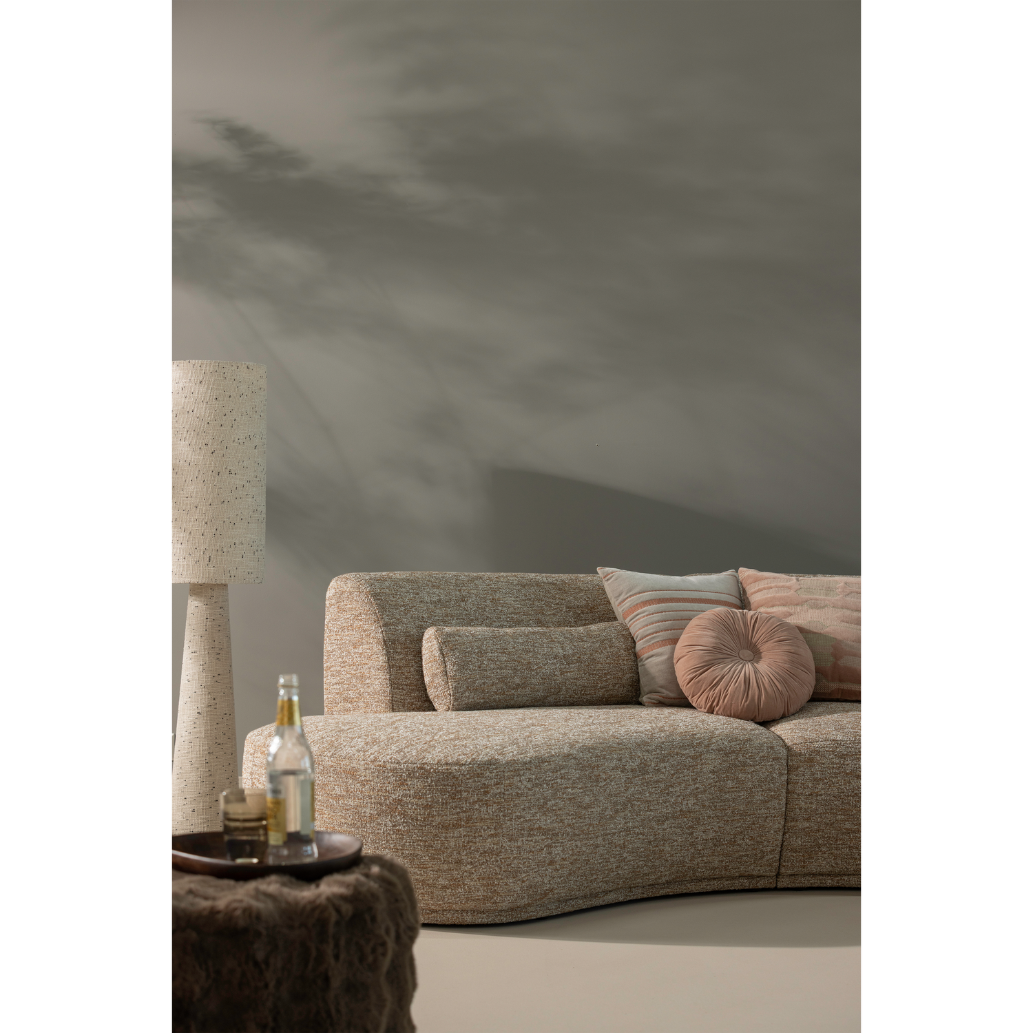 WOOOD canapea mare BATAVIER HALF | 100% Pes | Nisipiu | 74x320x176 cm
