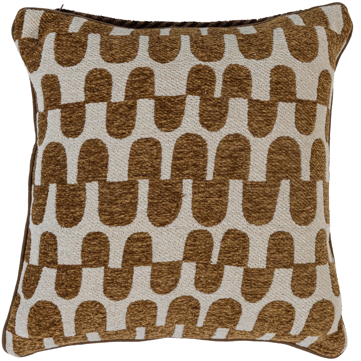 FAYDEN CUSHIONS CHENILLE BROWN/NATURAL - SET OF 3