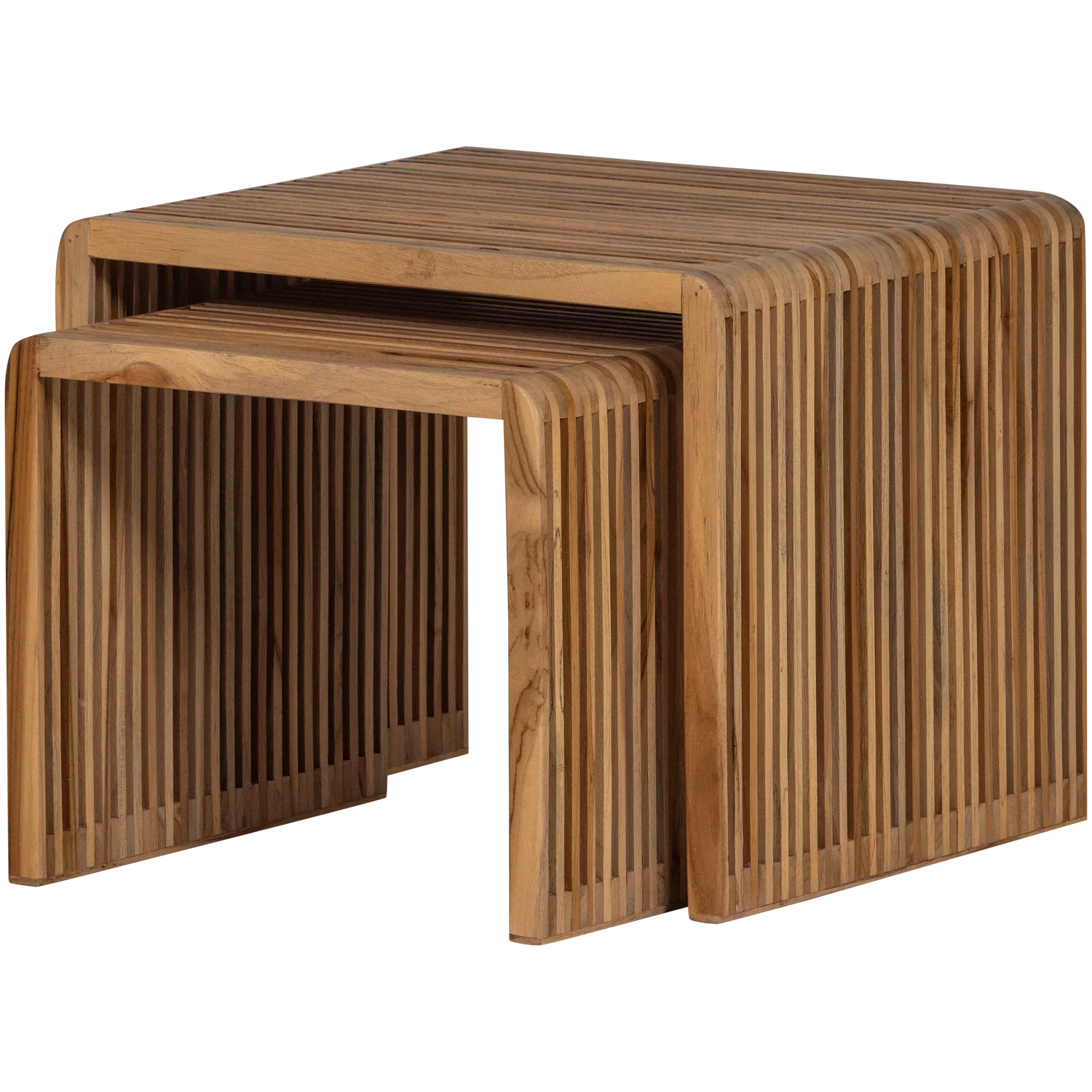 JASMIJN SIDETABLES RECYCLED TEAK NATURAL - SET OF 2