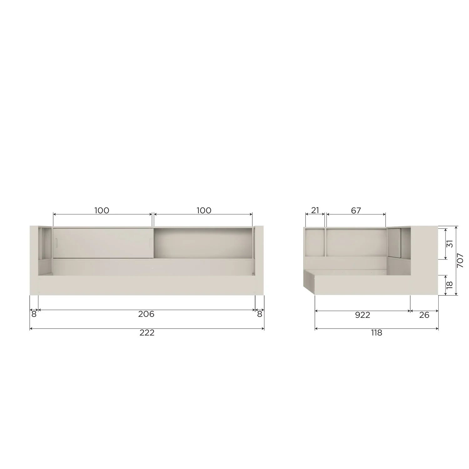 CARTER BED PINE DUST 90x200CM [fsc]