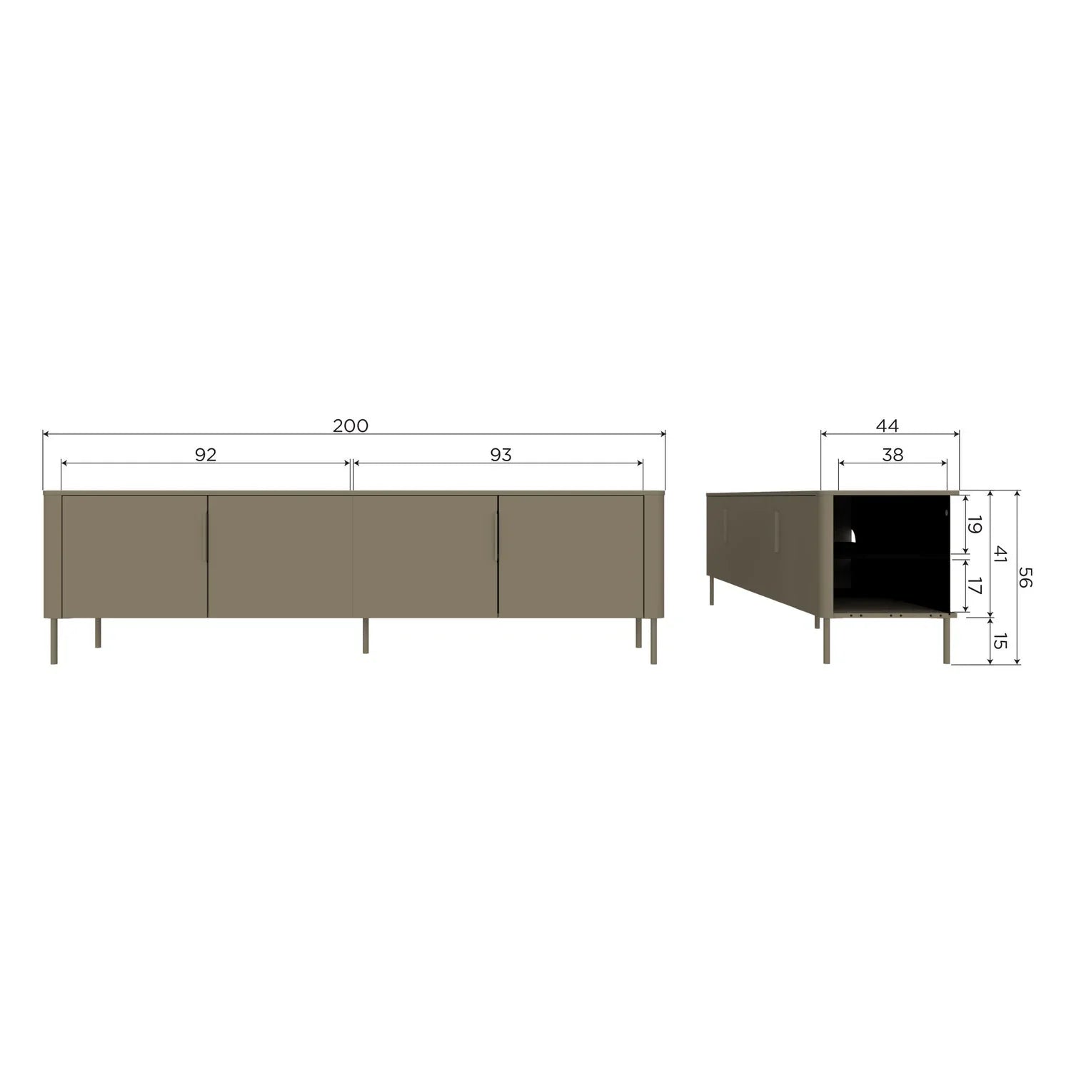 GUNNAR TV UNIT 154CM PINE MUD [fsc]
