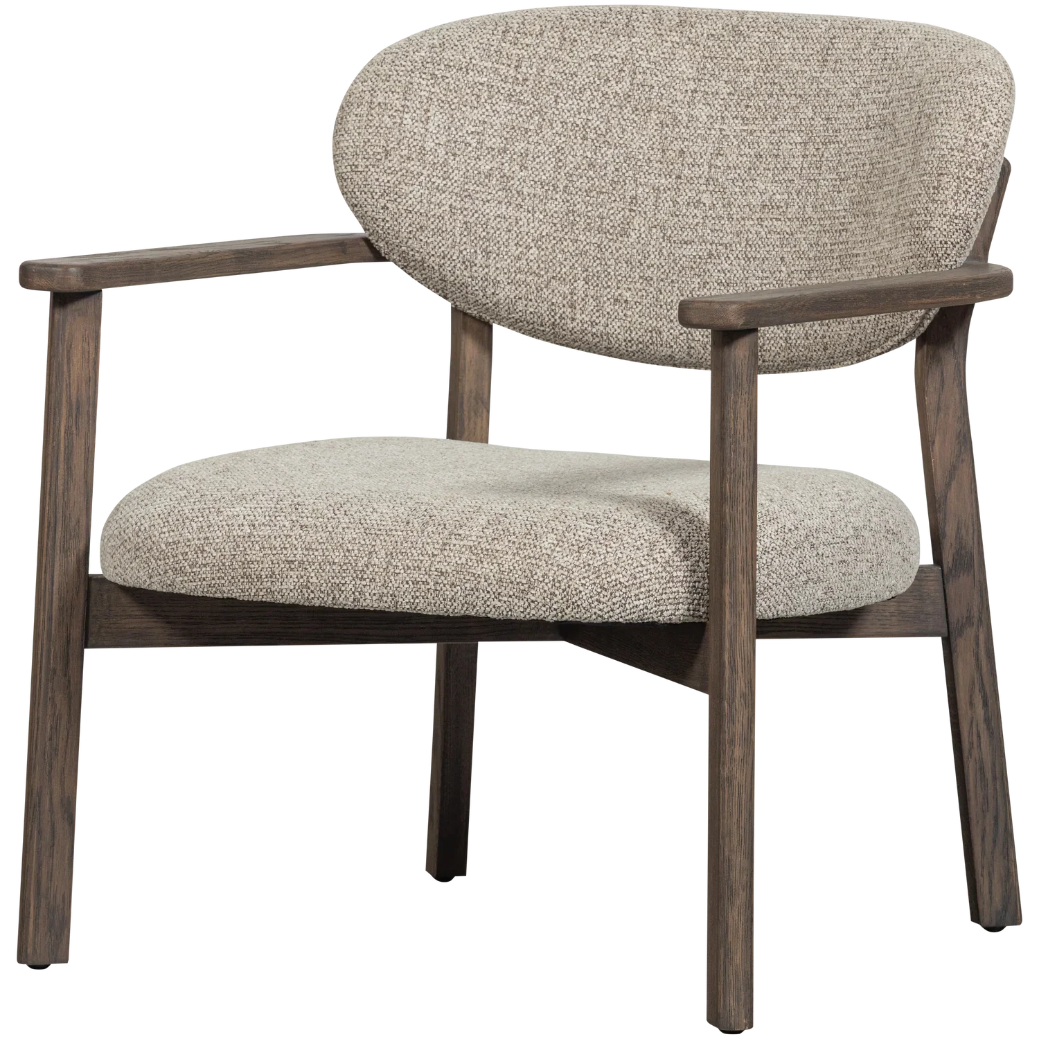 UDAR ARMCHAIR NATURAL WITH WOODEN FRAME DARK BROWN